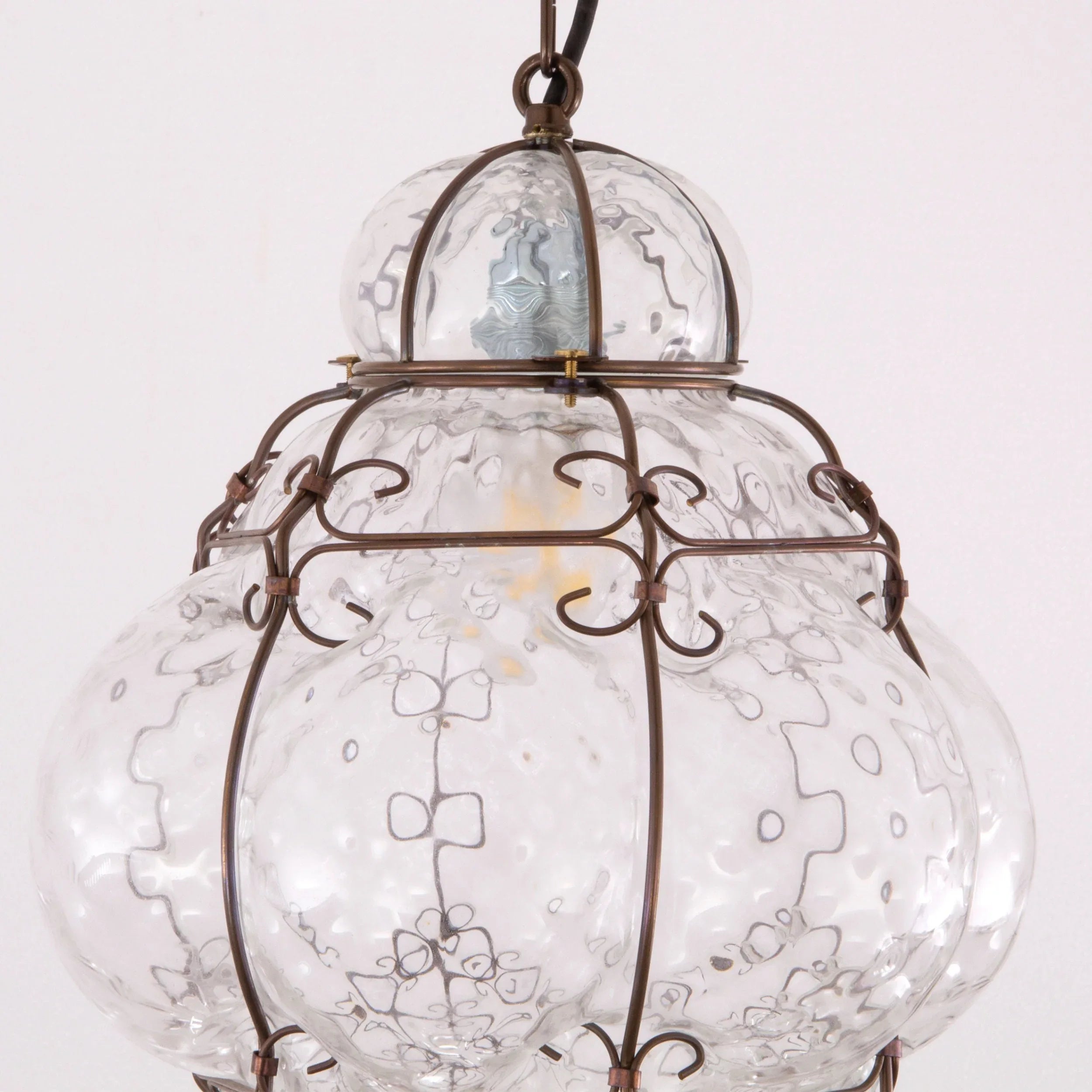 Lantern lamp in Murano blown glass Clear color, Made in Italy - SoloCoseBelle