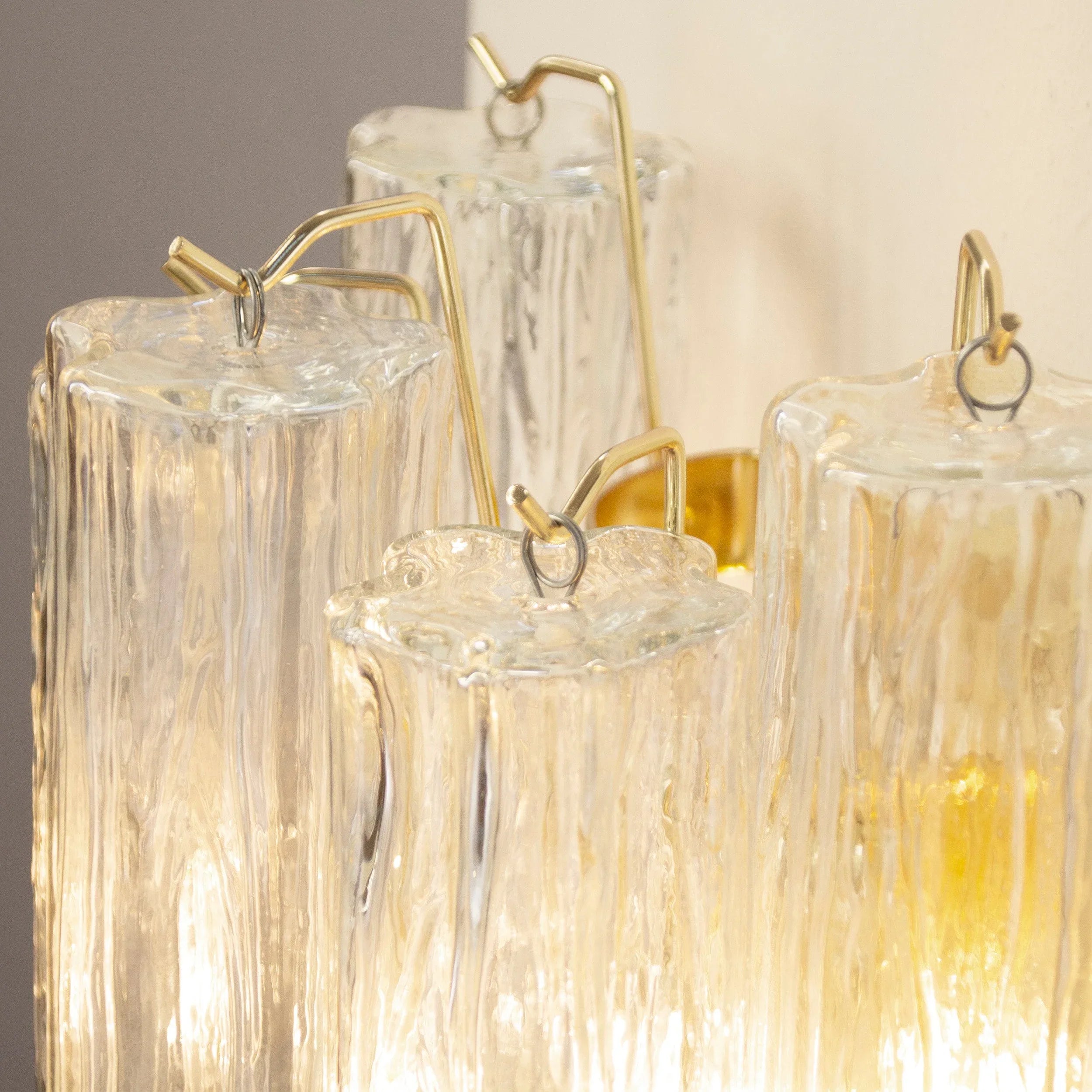Murano Glass Wall Sconce, Vintage Italian Style, Crystal Trunk - SoloCoseBelle