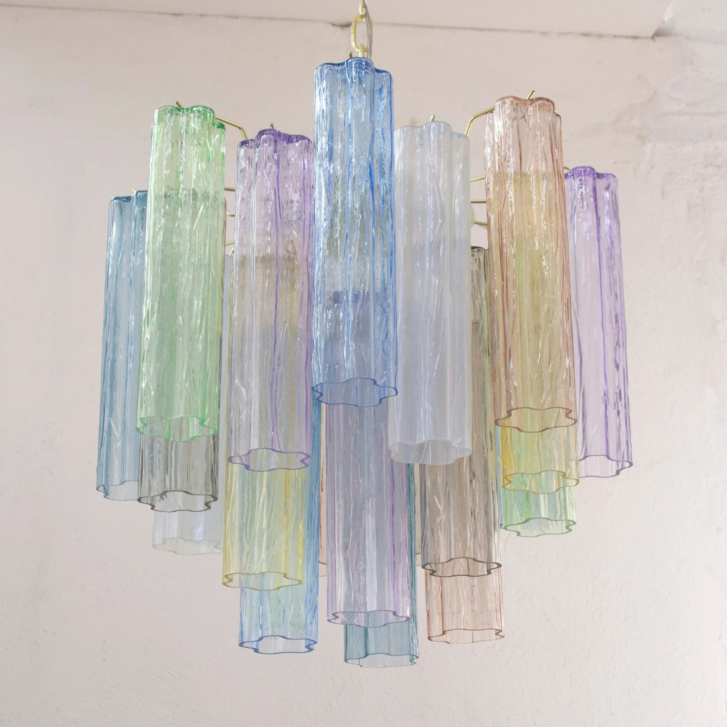 Suspension lamp Made in Italy Tronchi in multicolor Murano glass - SoloCoseBelle