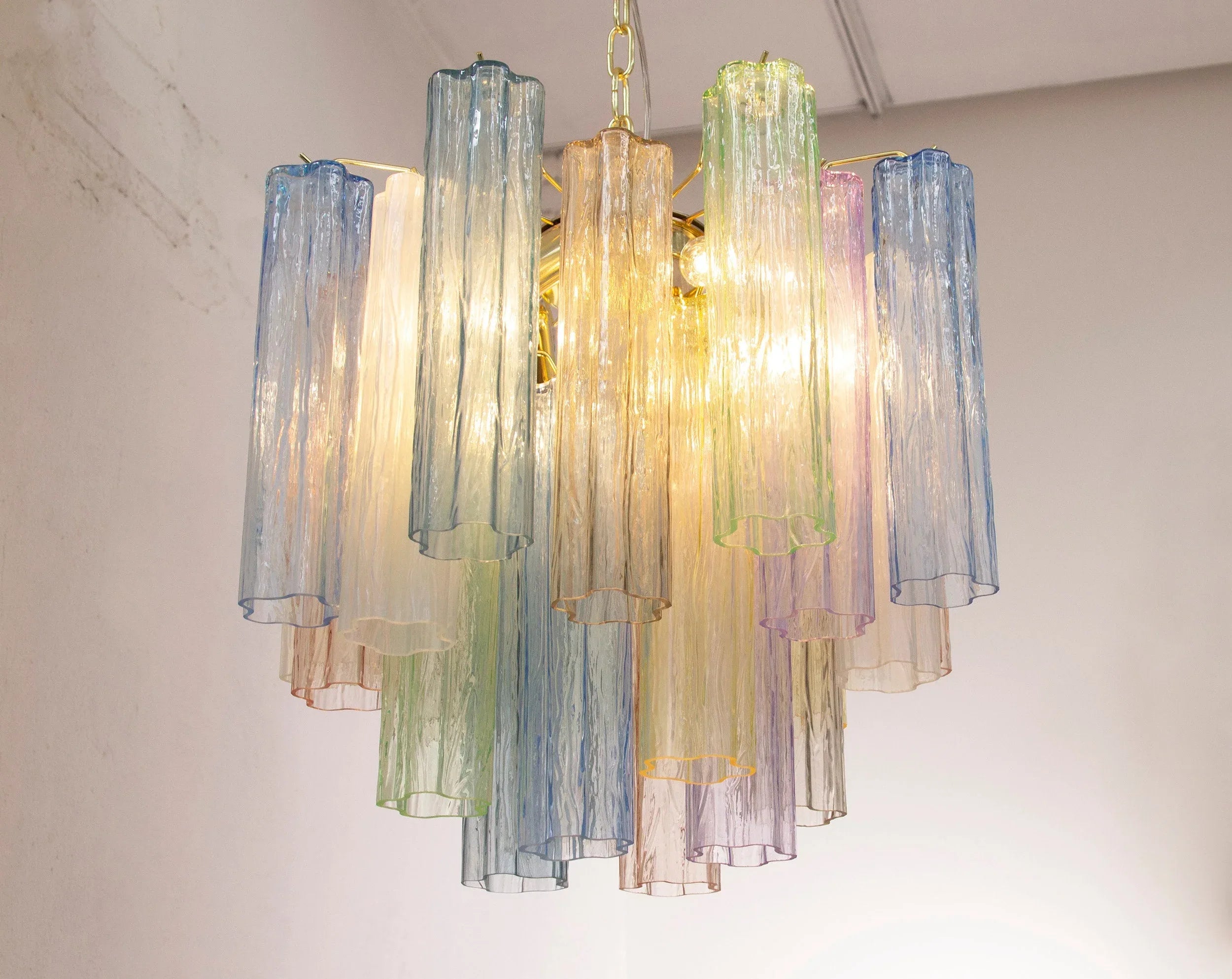 Suspension lamp Made in Italy Tronchi in multicolor Murano glass - SoloCoseBelle
