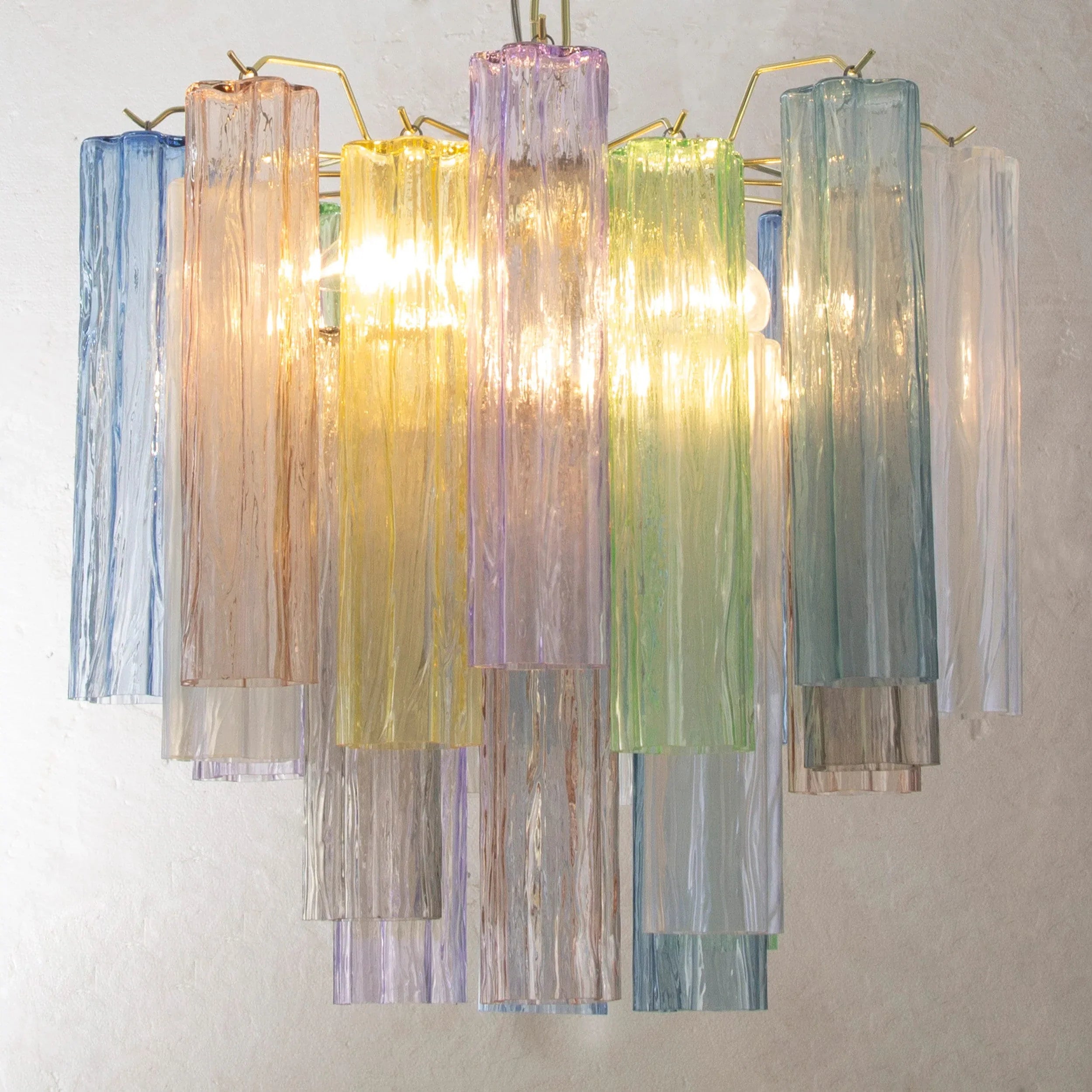 Suspension lamp Made in Italy Tronchi in multicolor Murano glass - SoloCoseBelle