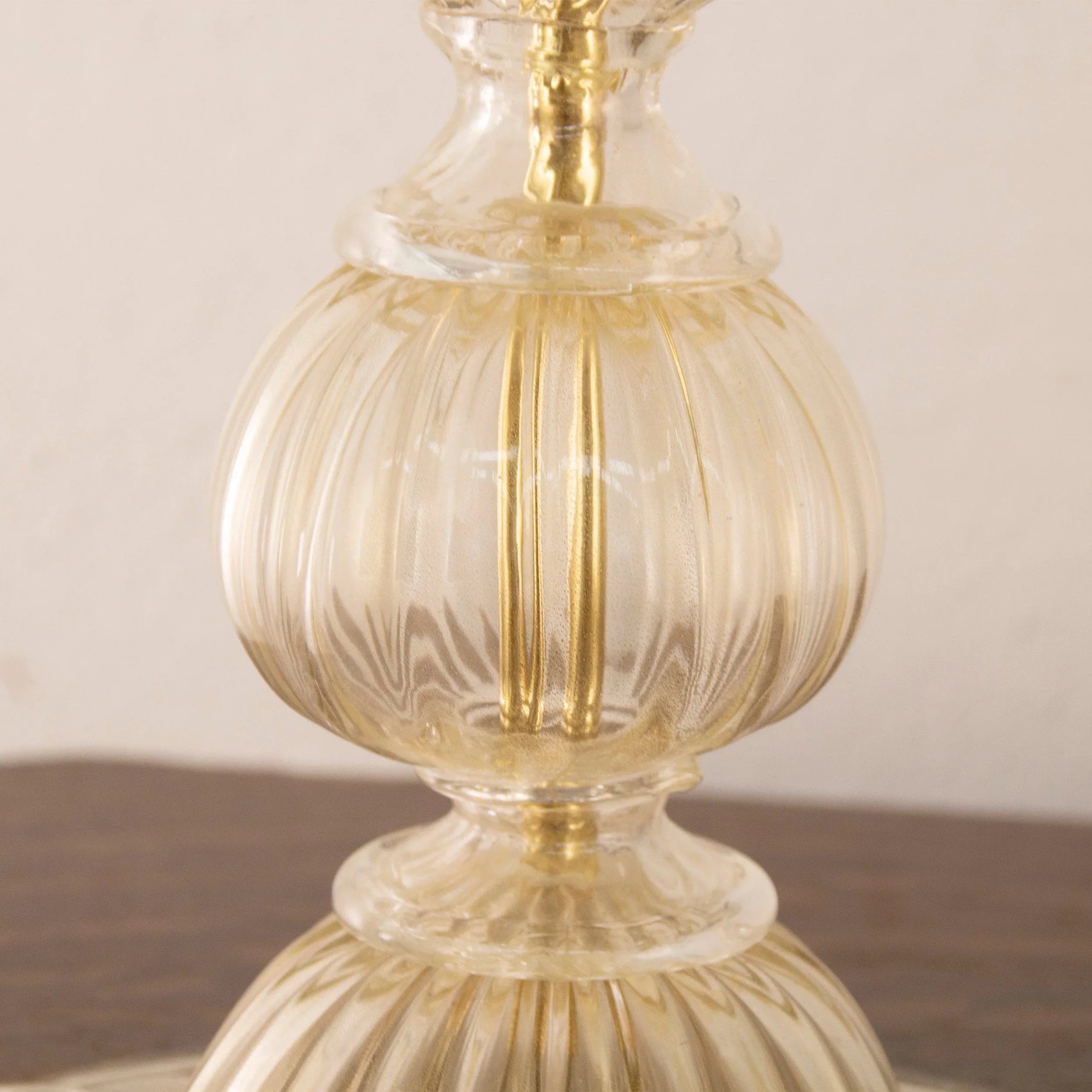 Set of Murano glass table lamp with gold leaf, Made in Italy - SoloCoseBelle