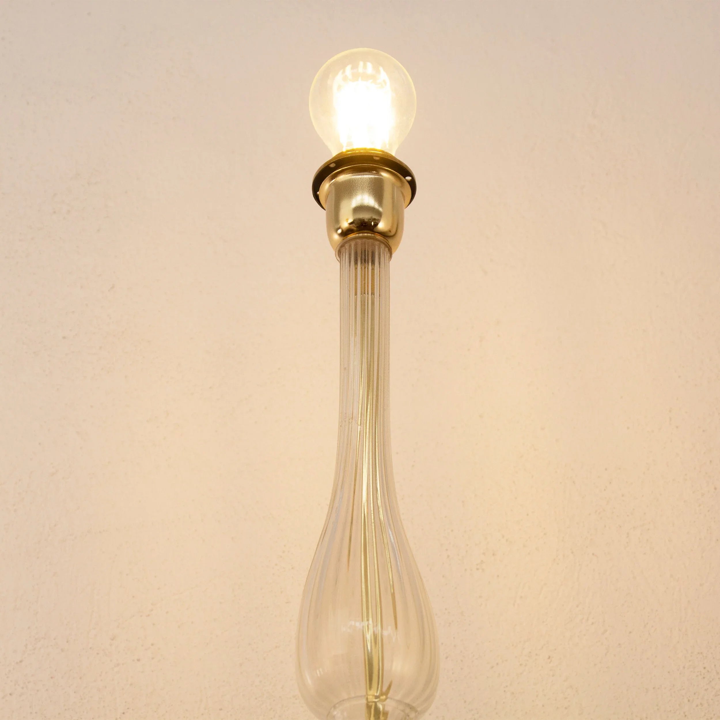 Set of Murano glass table lamp with gold leaf, Made in Italy - SoloCoseBelle