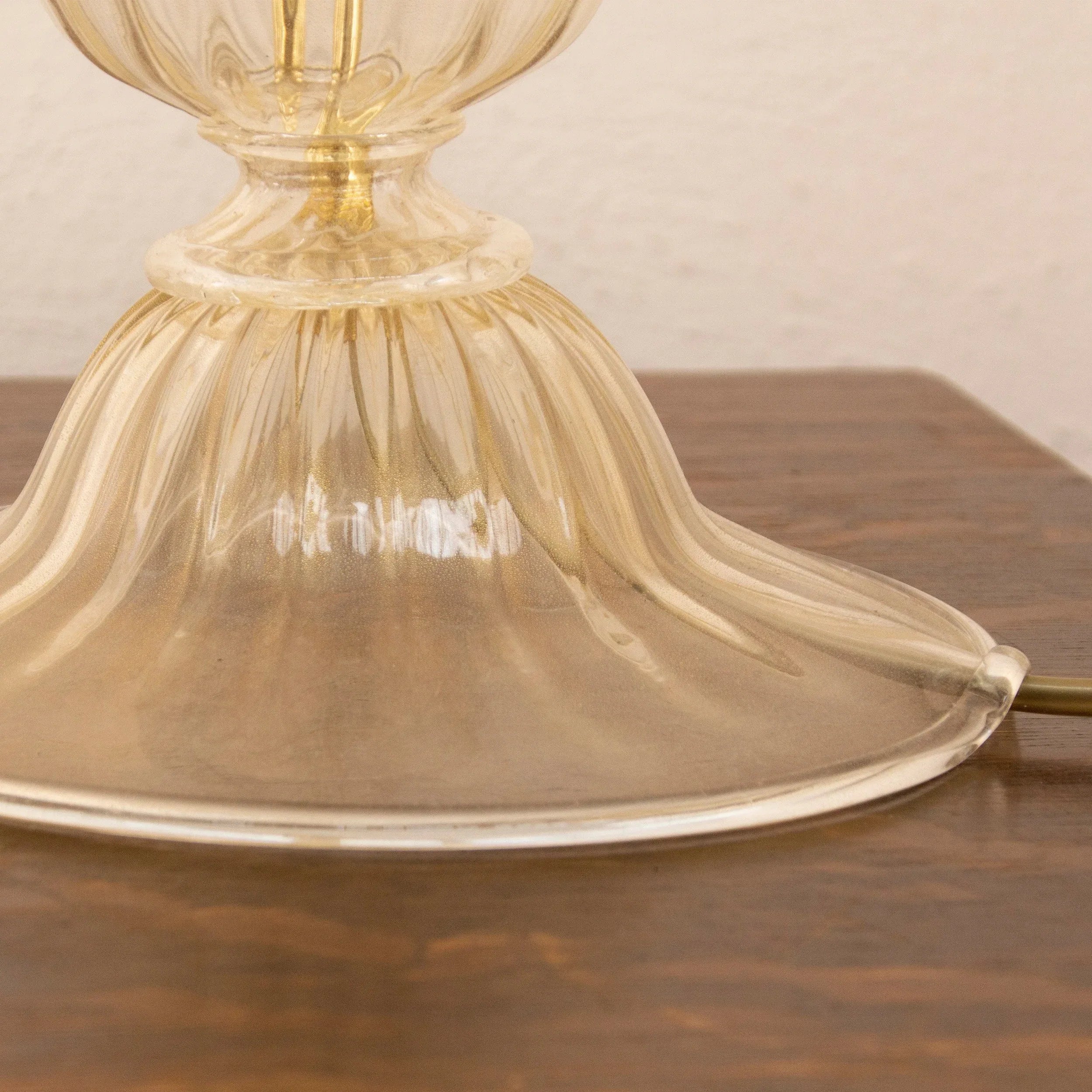 Set of Murano glass table lamp with gold leaf, Made in Italy - SoloCoseBelle