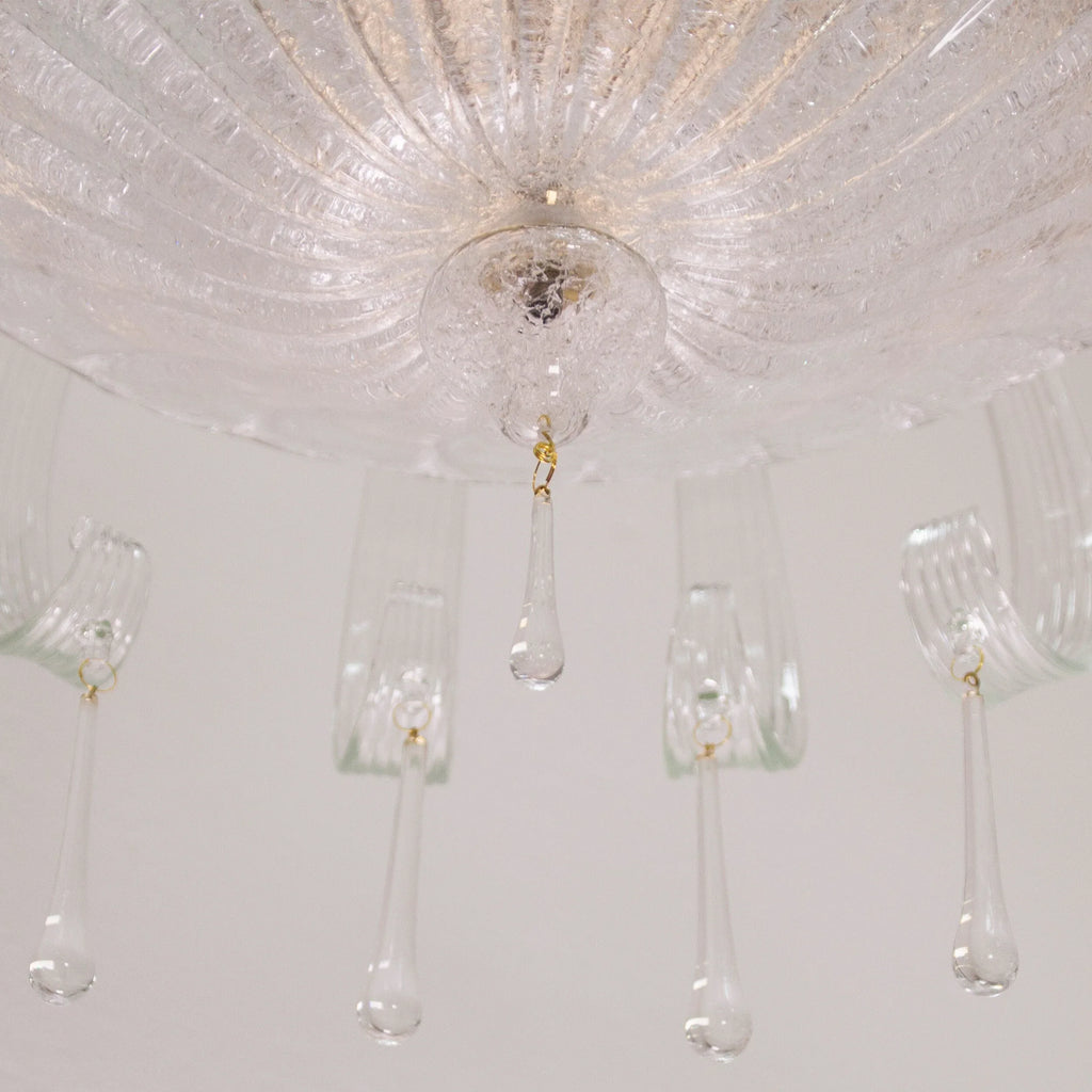 Handmade Murano Glass Chandelier, Crystal Clear, Italian Design - SoloCoseBelle