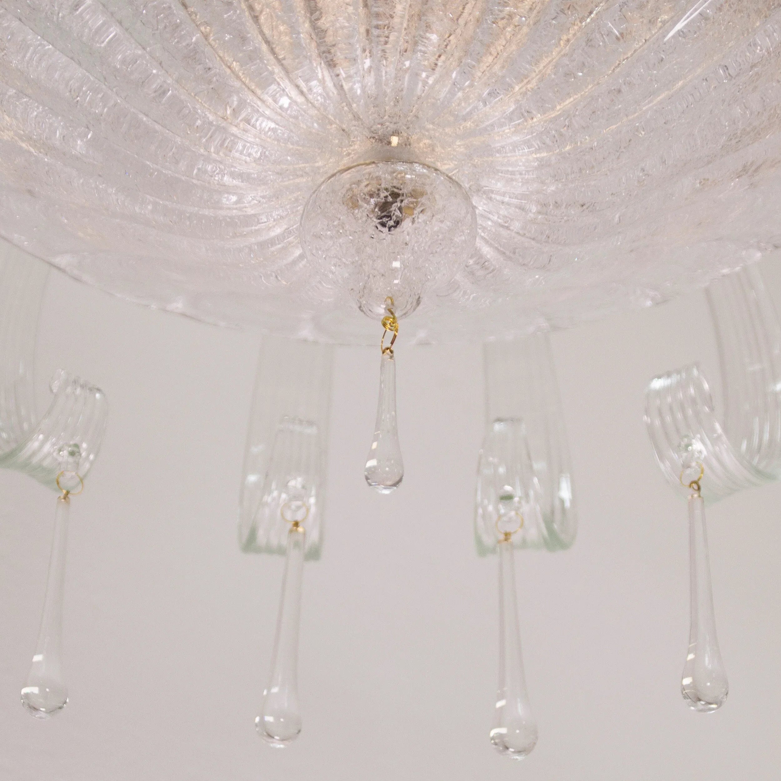 Handmade Murano Glass Chandelier, Crystal Clear, Italian Design - SoloCoseBelle