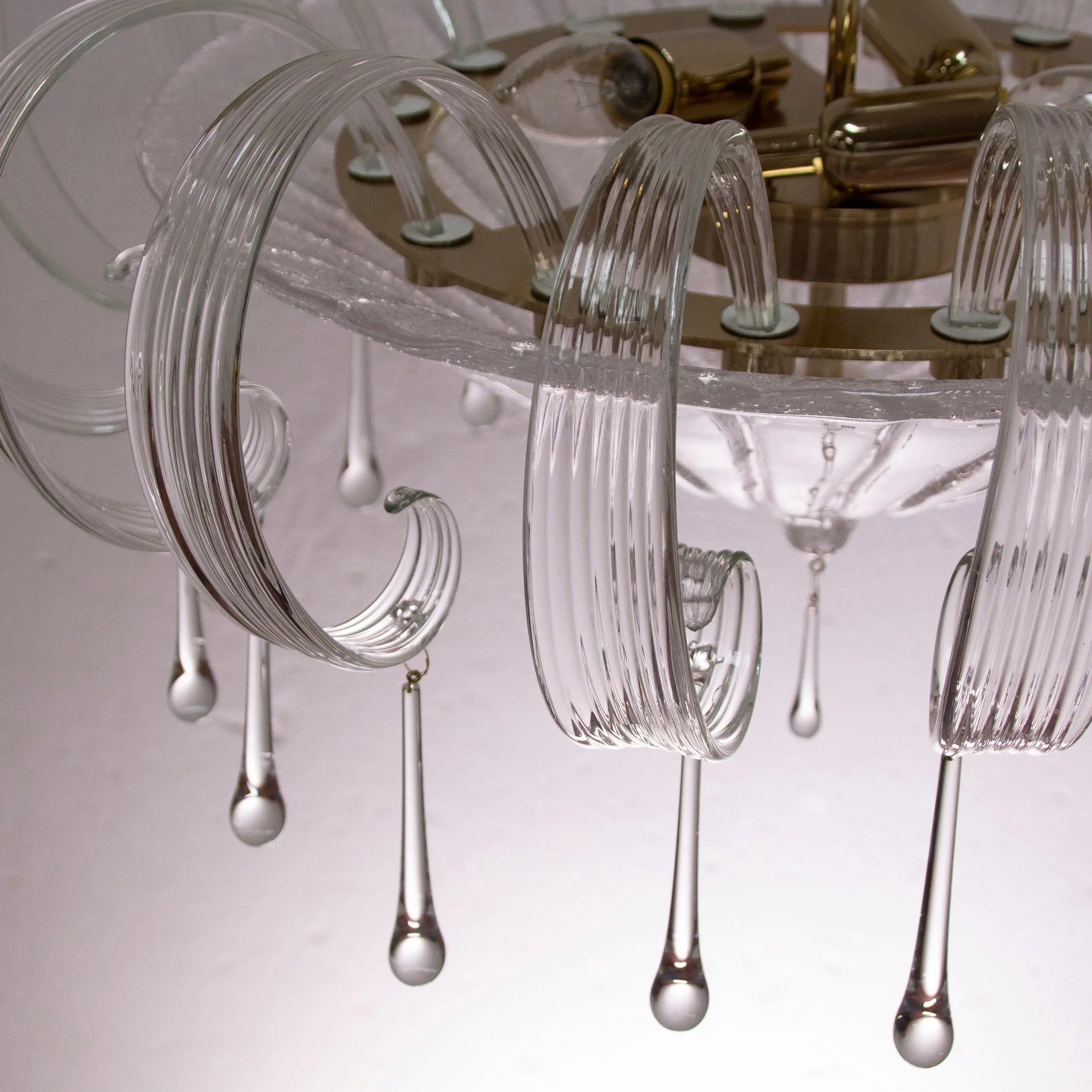 Handmade Murano Glass Chandelier, Crystal Clear, Italian Design - SoloCoseBelle