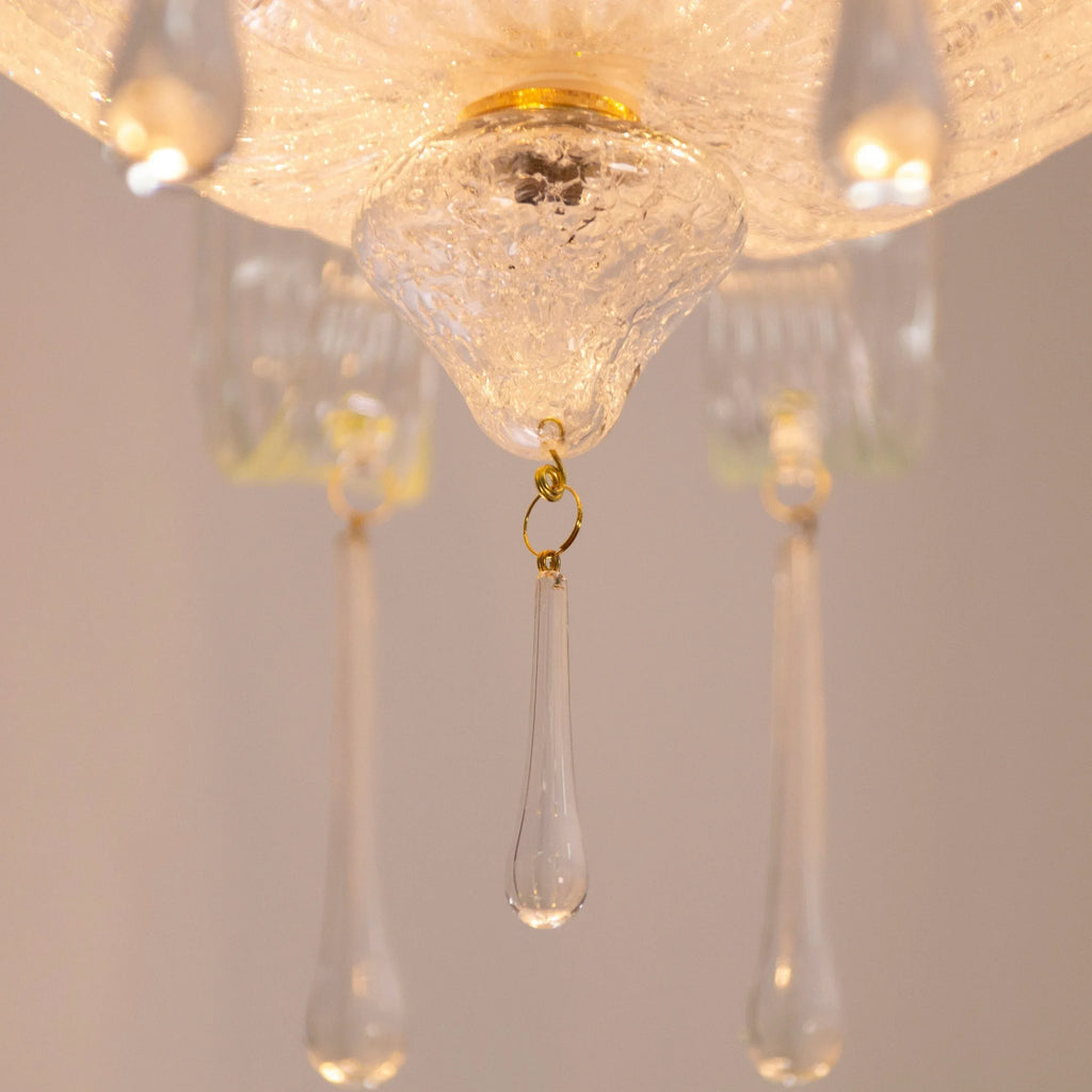 Handmade Murano Glass Chandelier, Crystal Clear, Italian Design - SoloCoseBelle