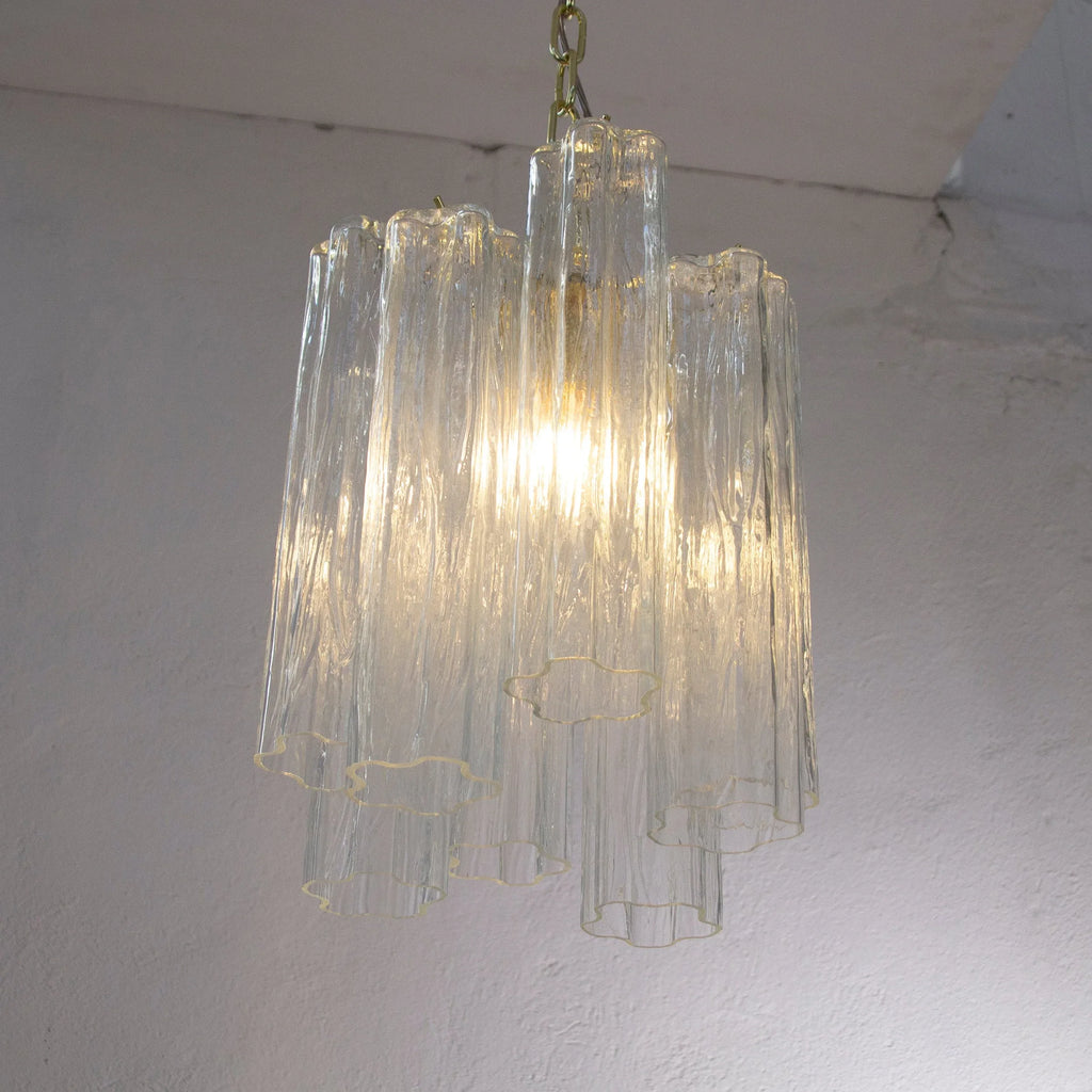 Murano Glass Chandelier, Italian Pendant Lamp, Tronchi Design - SoloCoseBelle