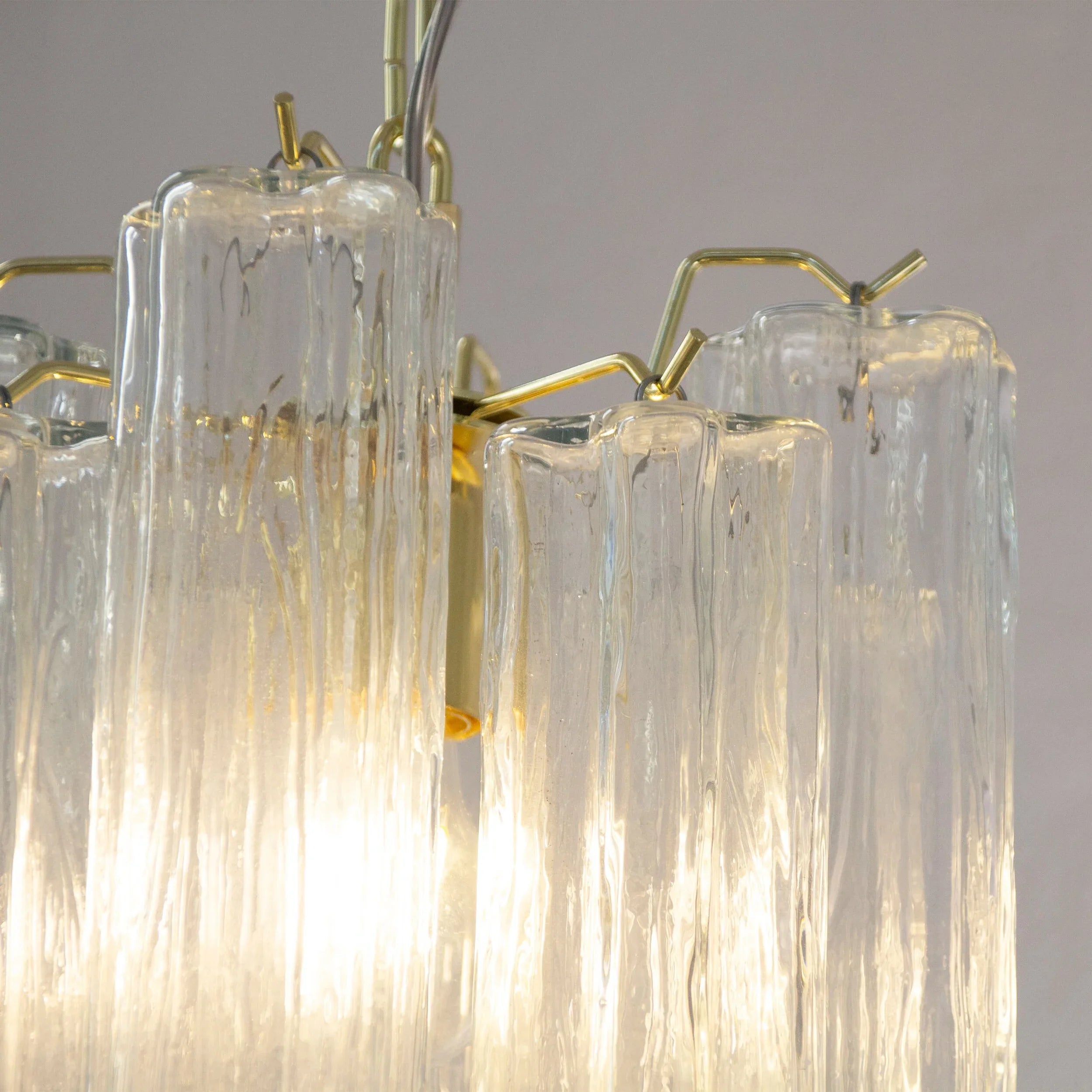 Murano Glass Chandelier, Italian Pendant Lamp, Tronchi Design - SoloCoseBelle