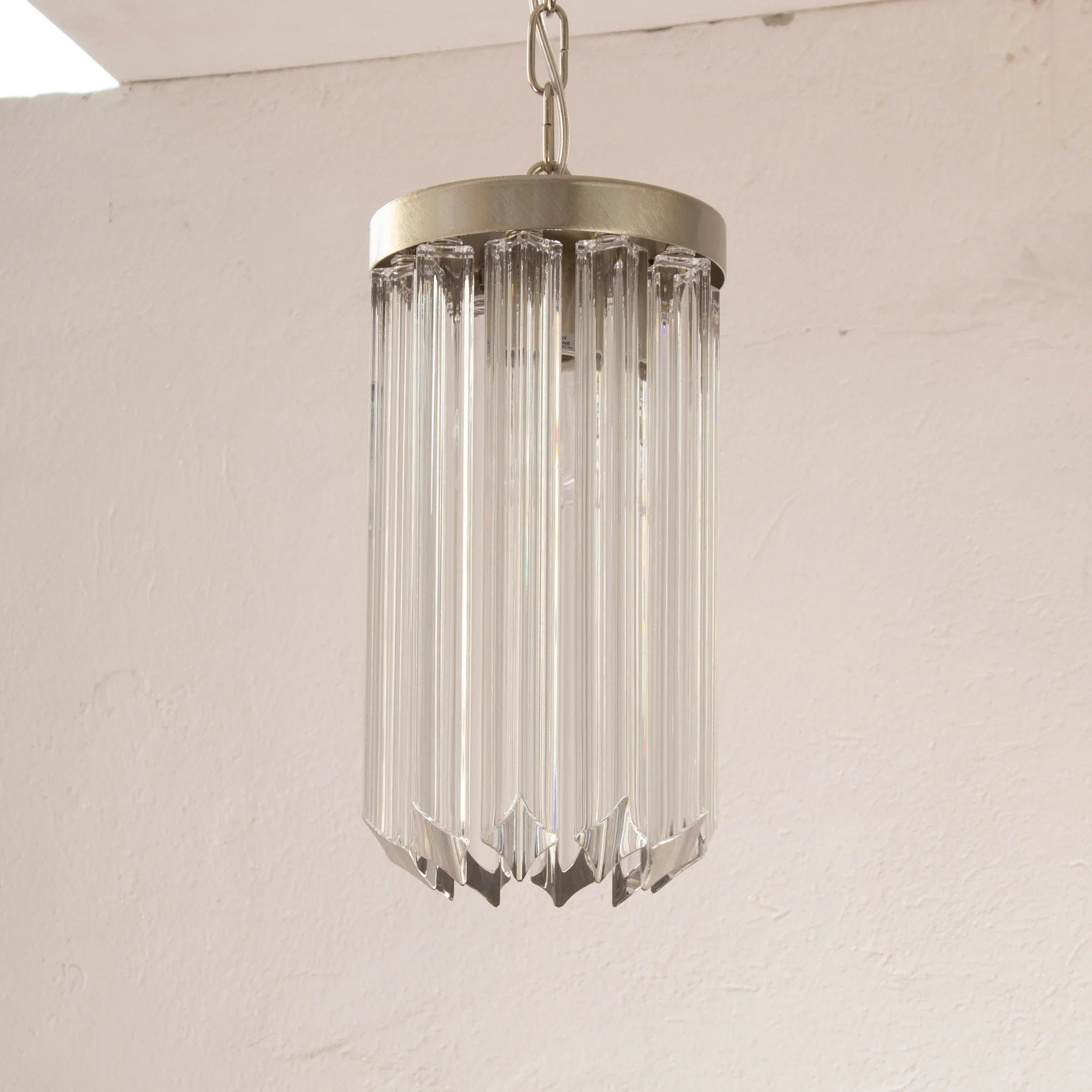 Suspension chandelier with quadriedri Murano glass, Made in Italy - SoloCoseBelle