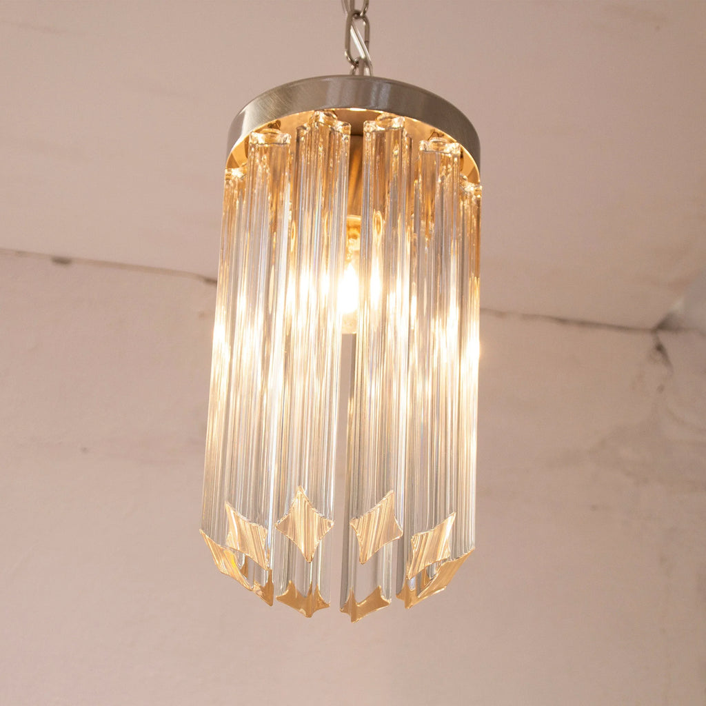Set of 2 Suspension chandelier with Murano glass, handmade quadriedri - SoloCoseBelle