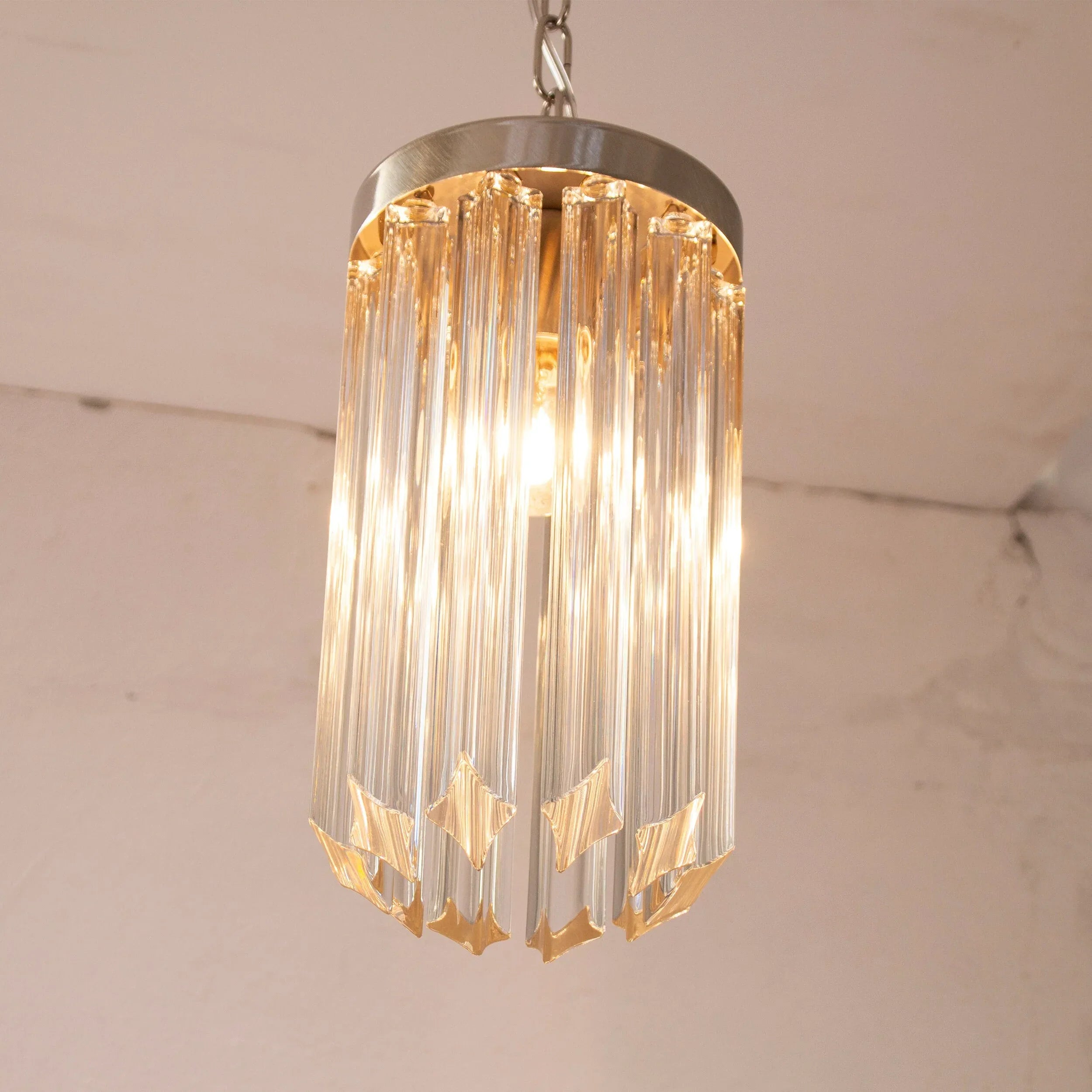 Suspension chandelier with quadriedri Murano glass, Made in Italy - SoloCoseBelle