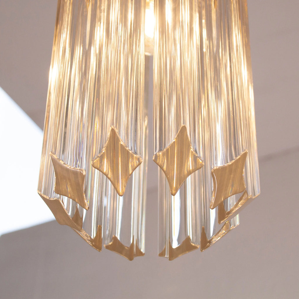 Suspension chandelier with quadriedri Murano glass, Made in Italy - SoloCoseBelle