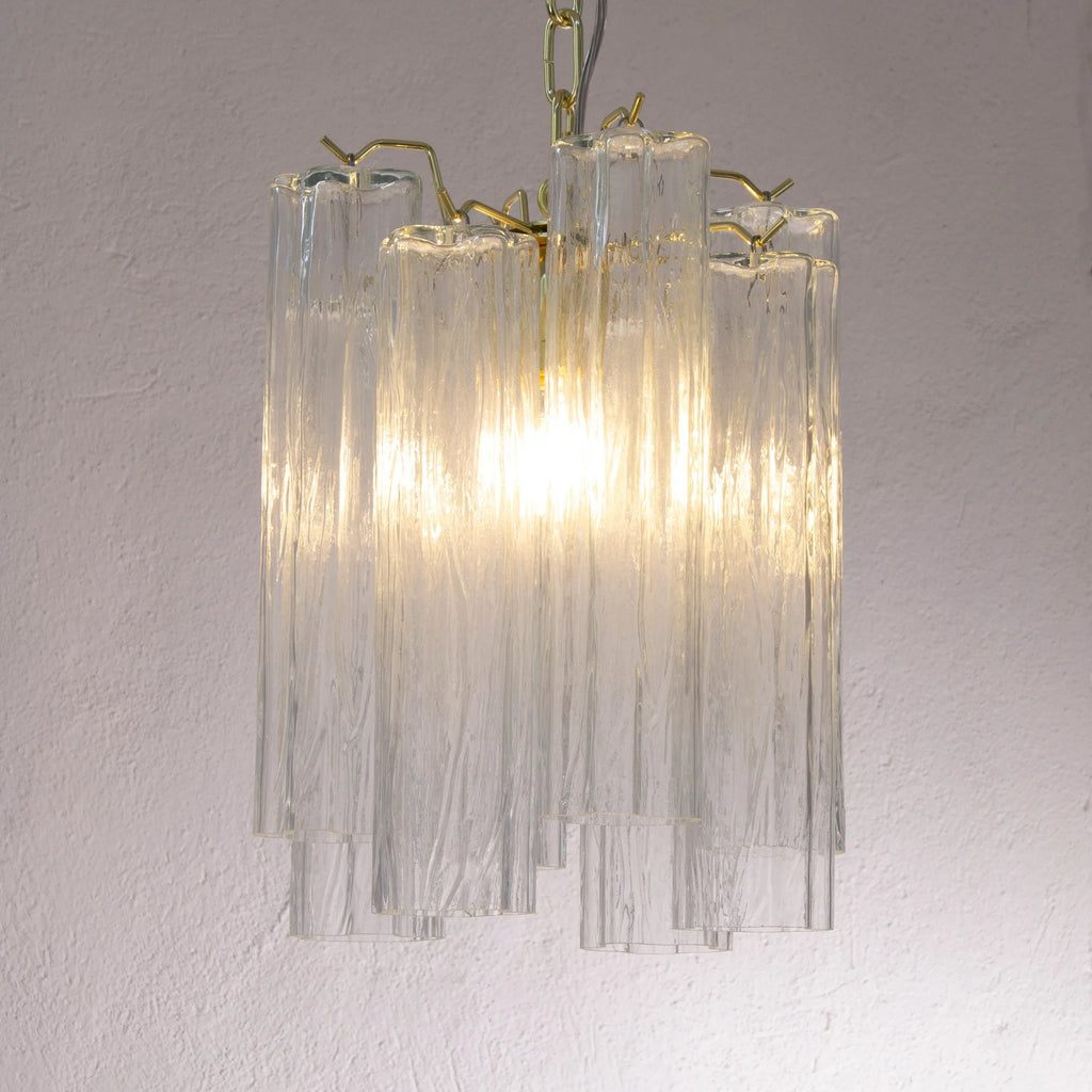 Murano Glass Chandelier, Italian Pendant Lamp, Tronchi Design - SoloCoseBelle
