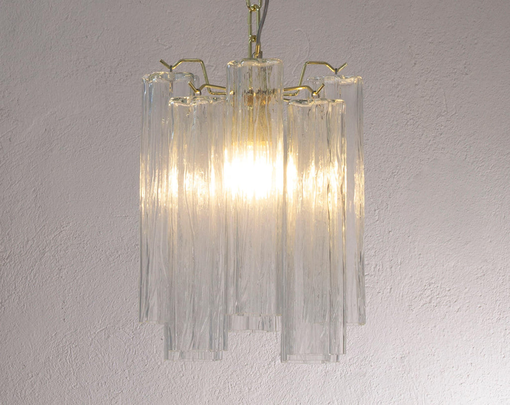 Murano Glass Chandelier, Italian Pendant Lamp, Tronchi Design - SoloCoseBelle