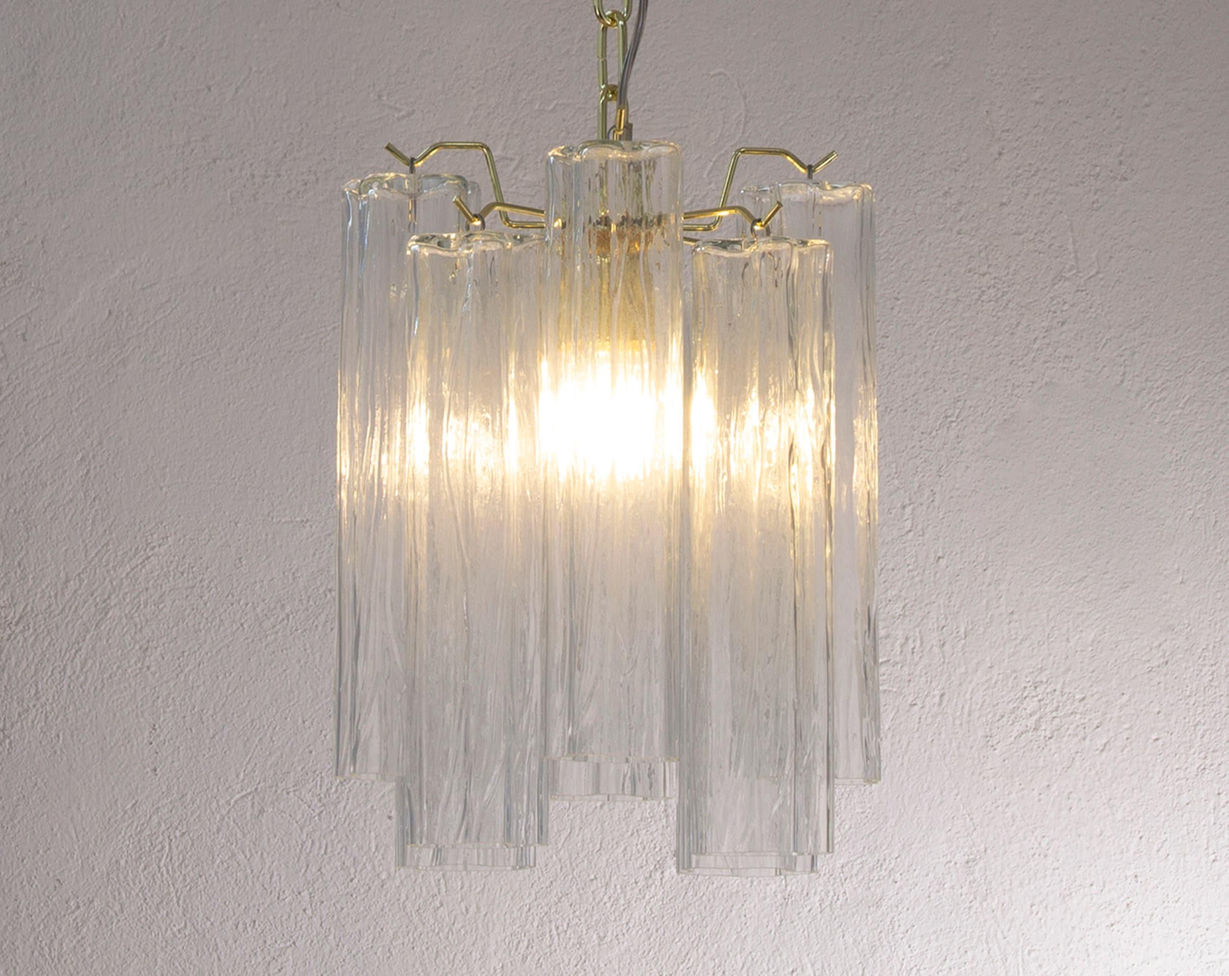 Murano Glass Chandelier, Italian Pendant Lamp, Tronchi Design - SoloCoseBelle