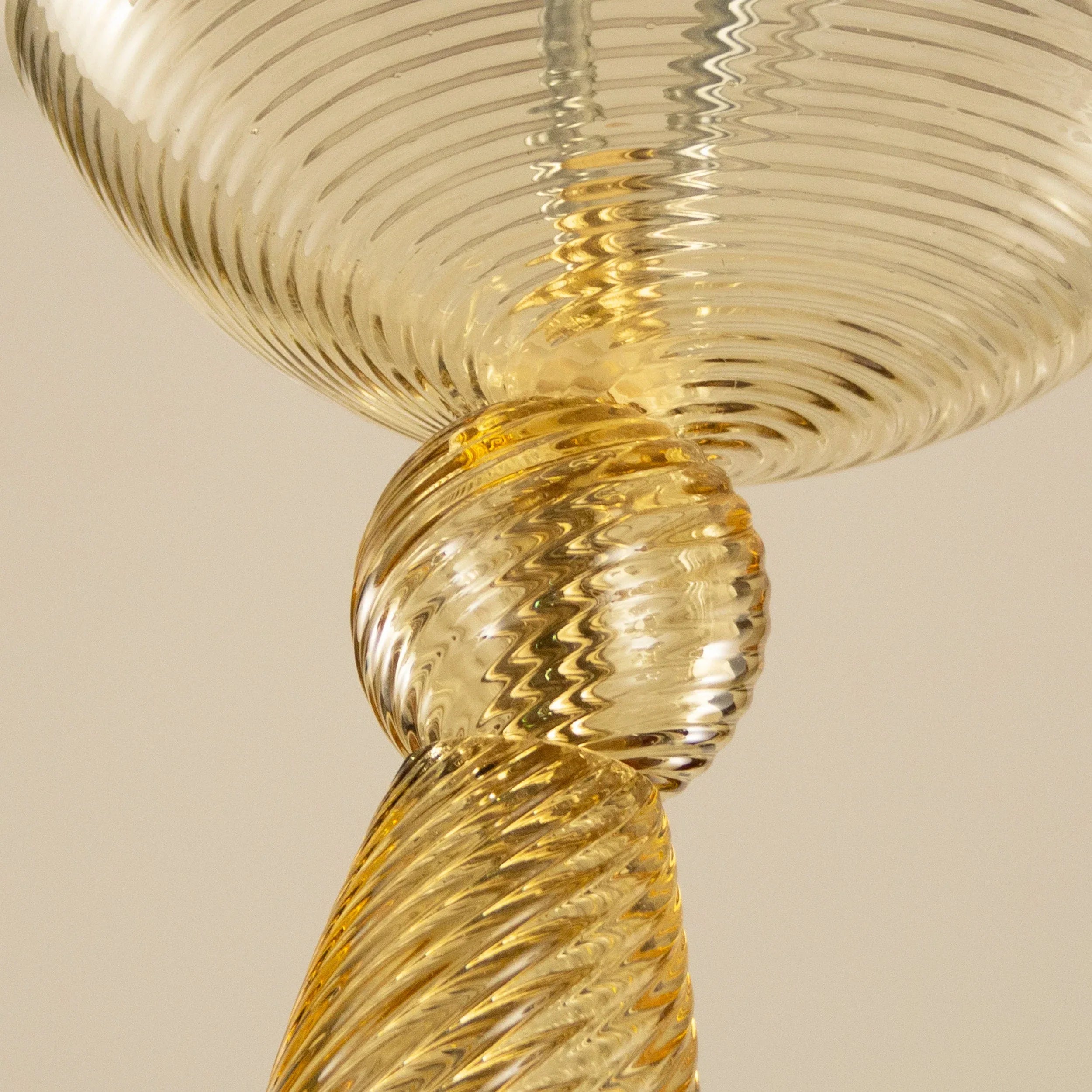 Handcrafted Murano glass chandelier with italian lampshades - SoloCoseBelle