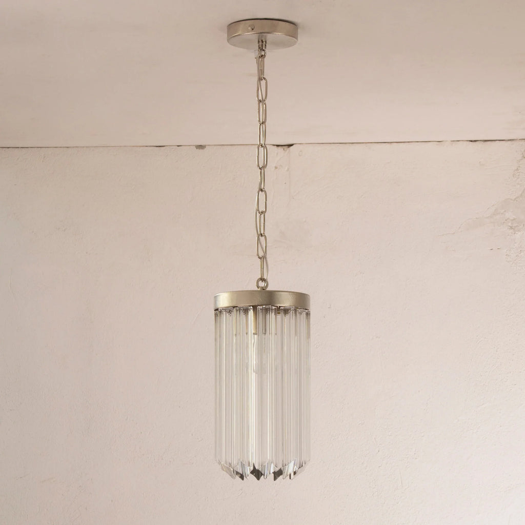 Suspension chandelier with quadriedri Murano glass, Made in Italy - SoloCoseBelle