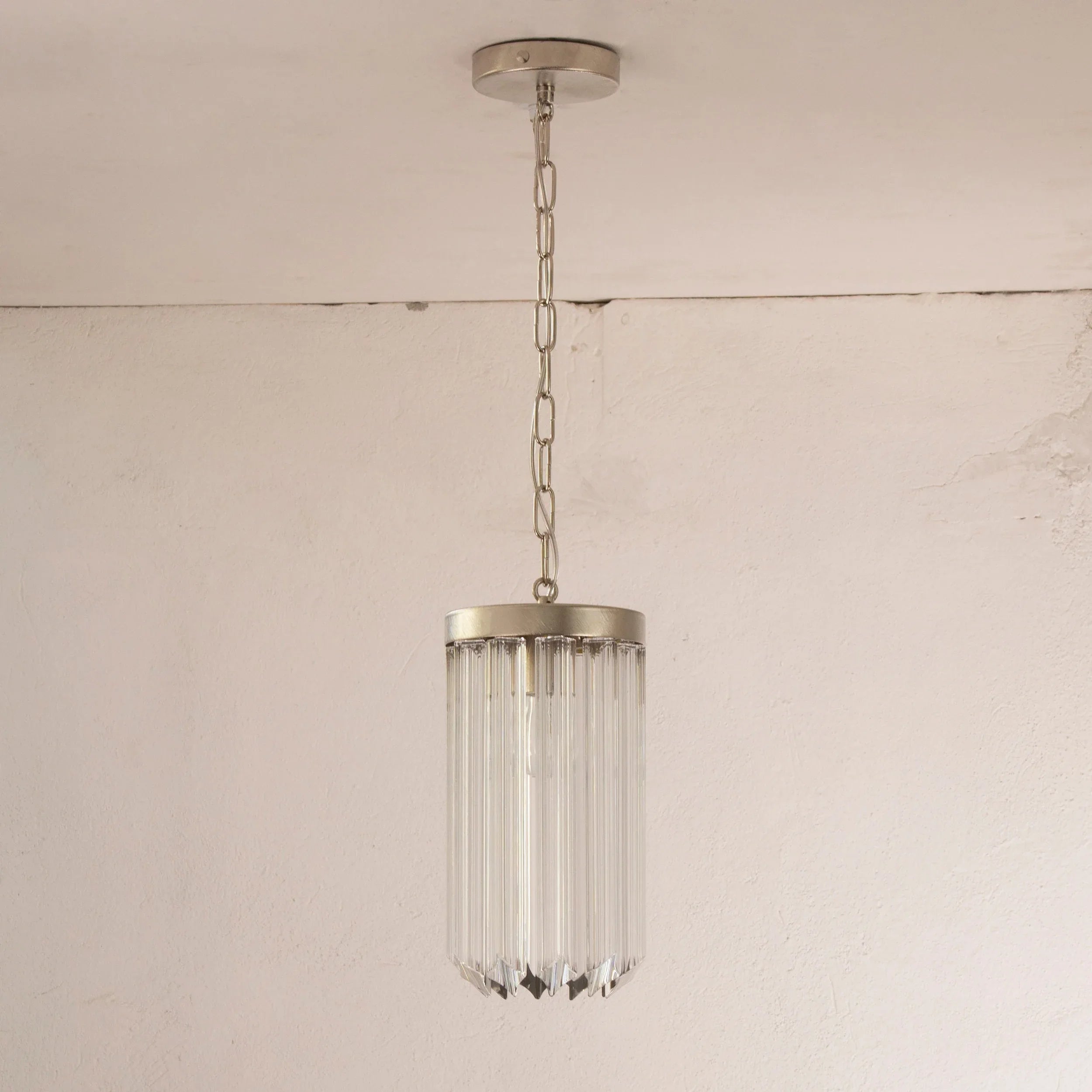 Suspension chandelier with quadriedri Murano glass, Made in Italy - SoloCoseBelle