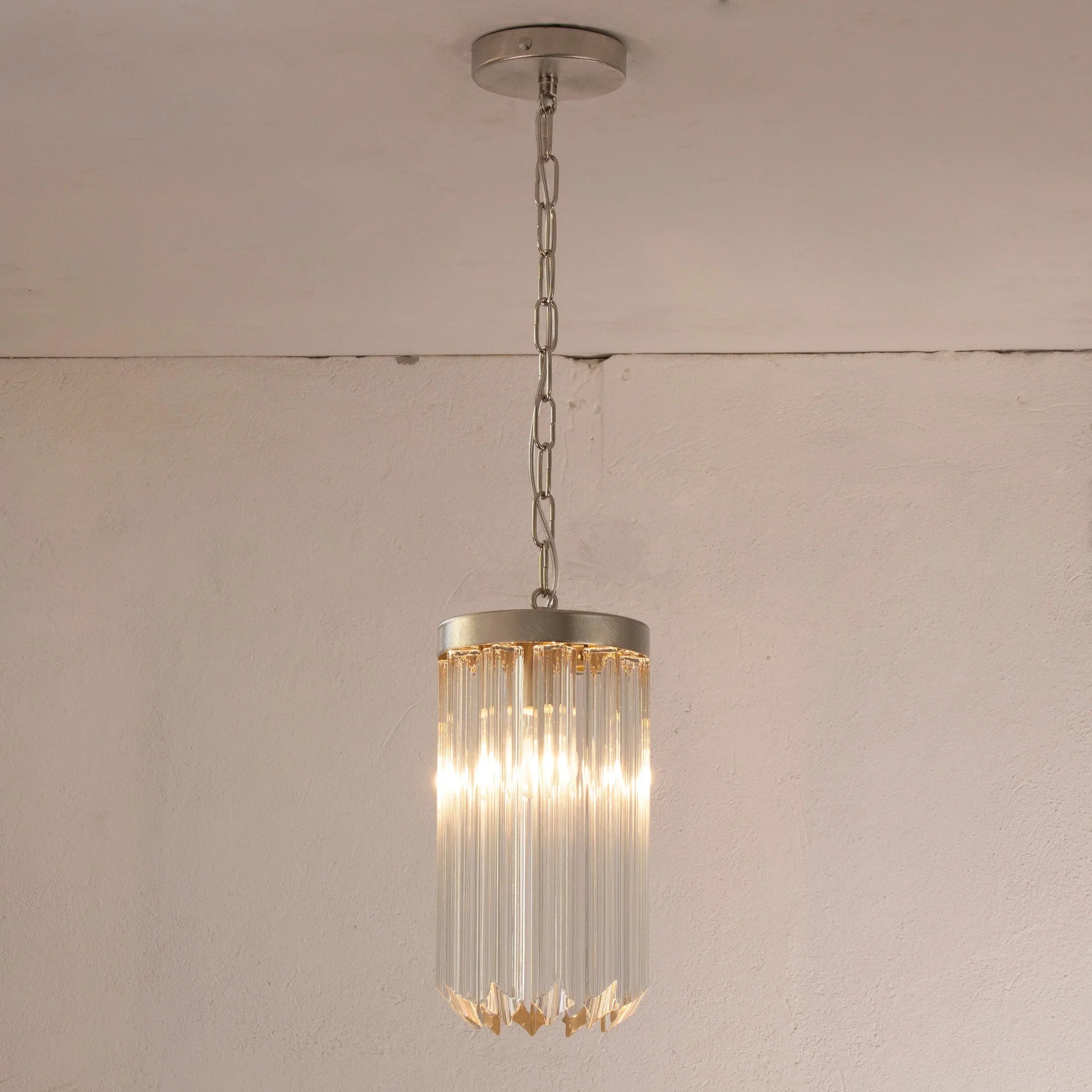 Set of 2 Suspension chandelier with Murano glass, handmade quadriedri - SoloCoseBelle