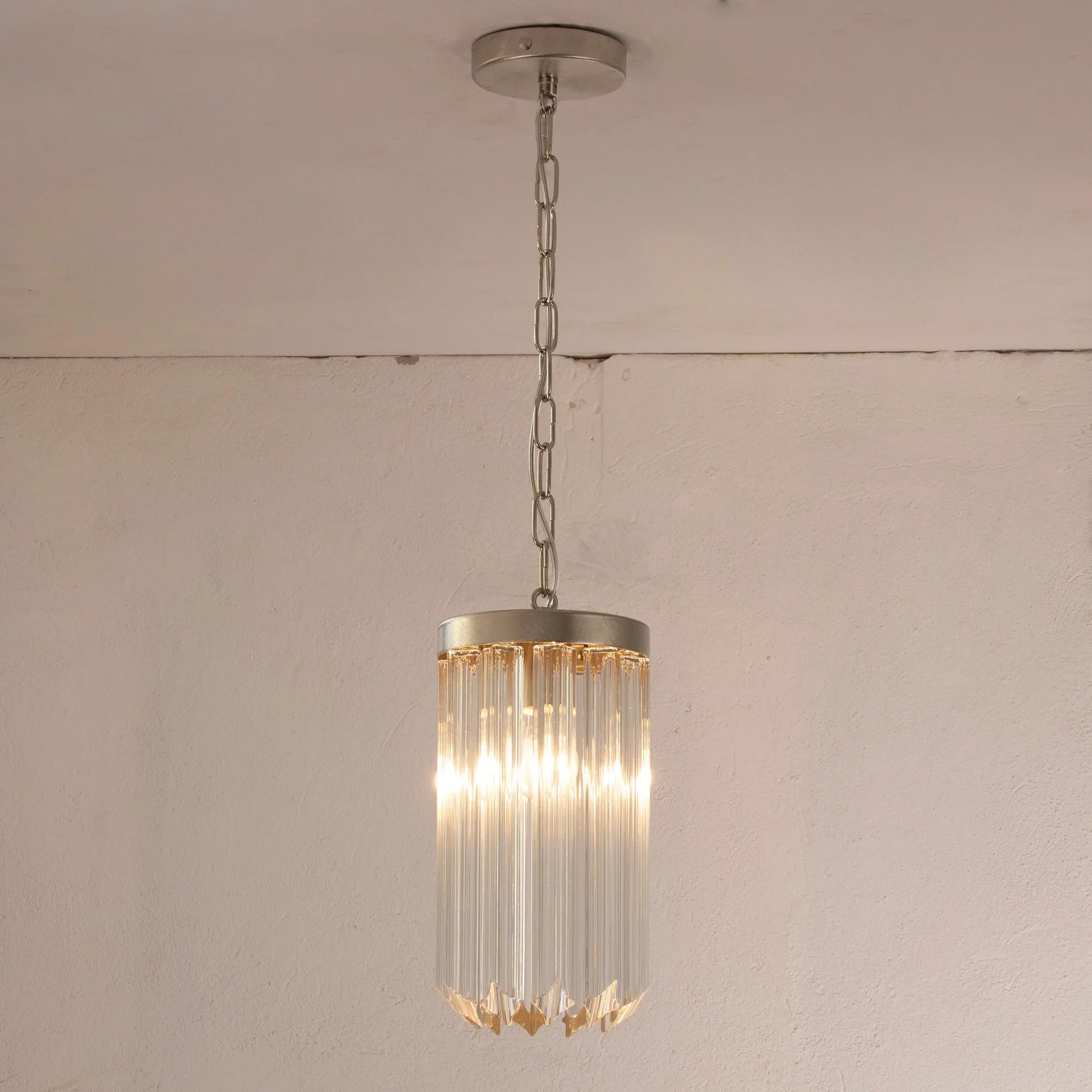 Suspension chandelier with quadriedri Murano glass, Made in Italy - SoloCoseBelle