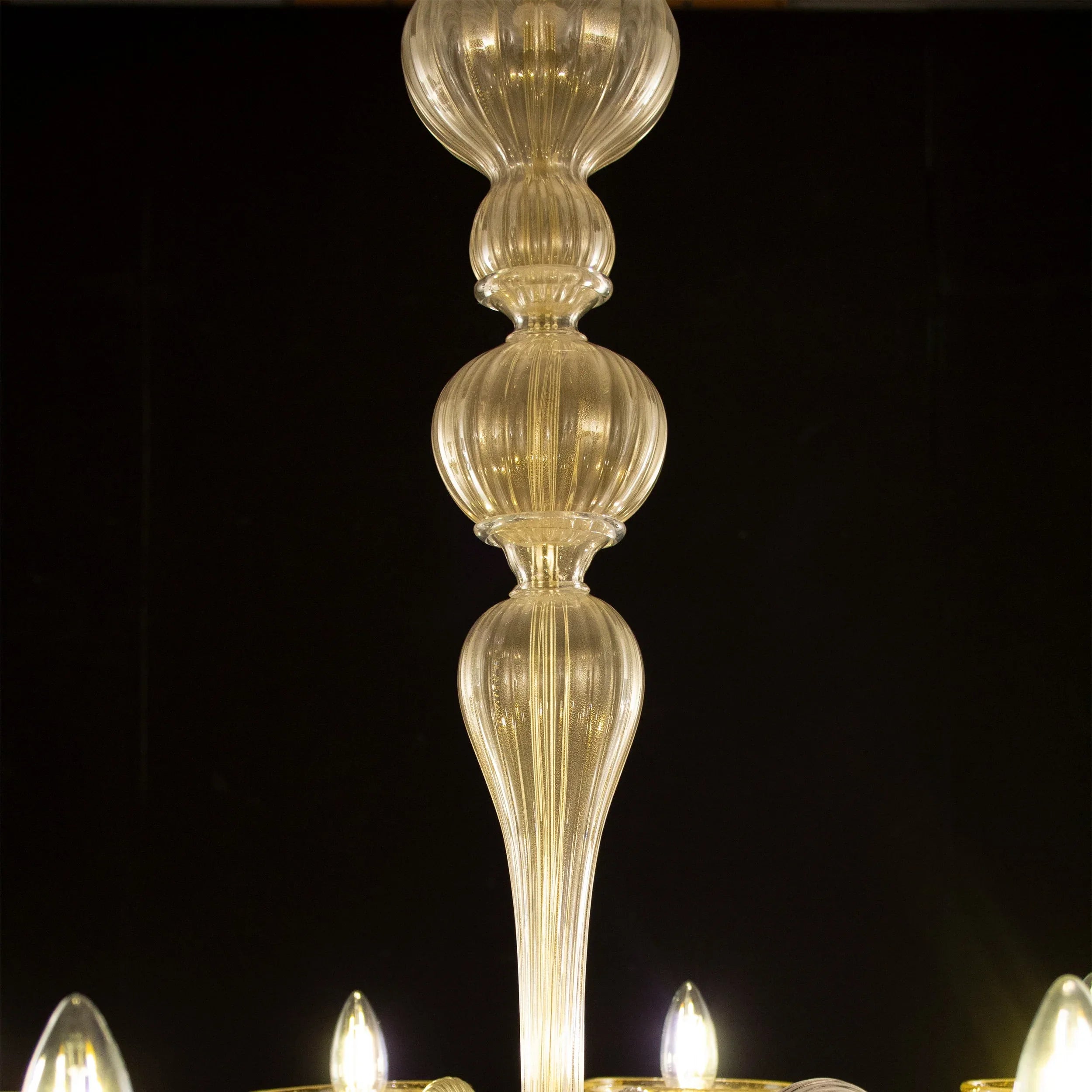Handmade gold Murano glass chandelier, 8 lights - SoloCoseBelle