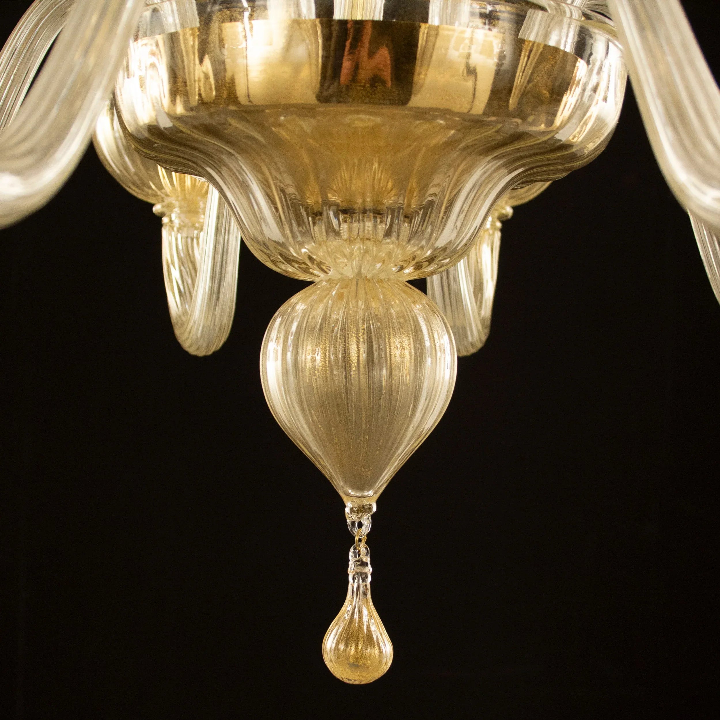 Handmade gold Murano glass chandelier, 8 lights - SoloCoseBelle