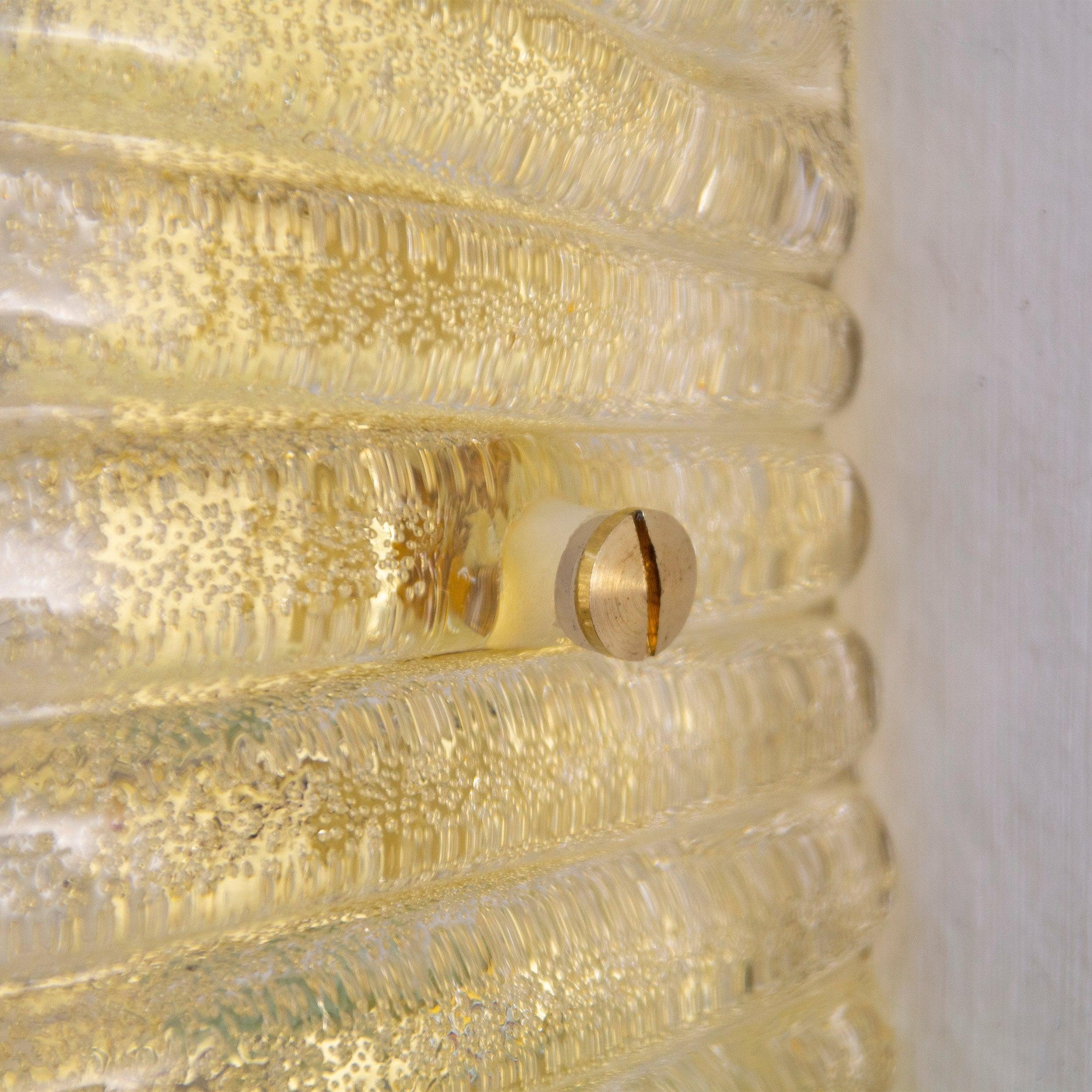 Set of 2 Amber Murano Glass Shell Sconce Set, Brass Frame - SoloCoseBelle