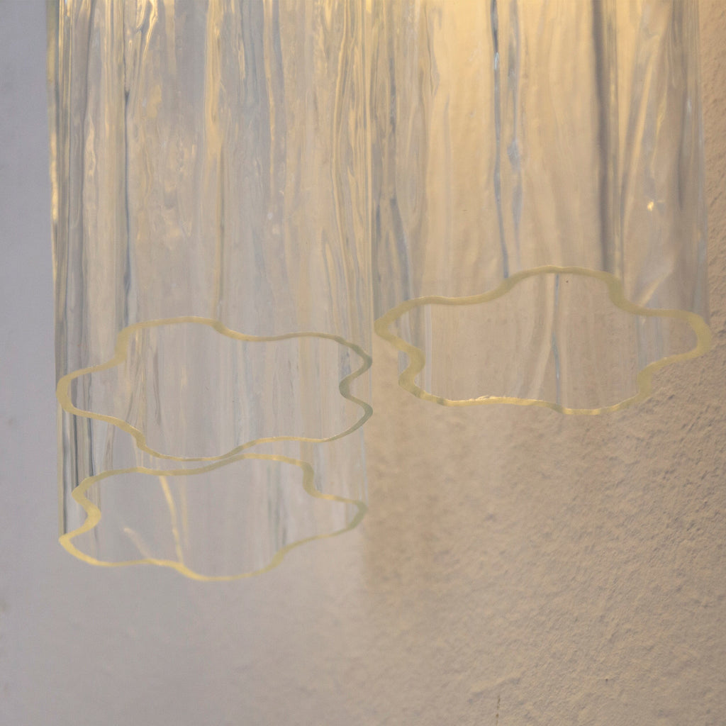 Transparent Murano glass wall lamp Made in Italy, vintage-style wall lamp with glass trunk - SoloCoseBelle