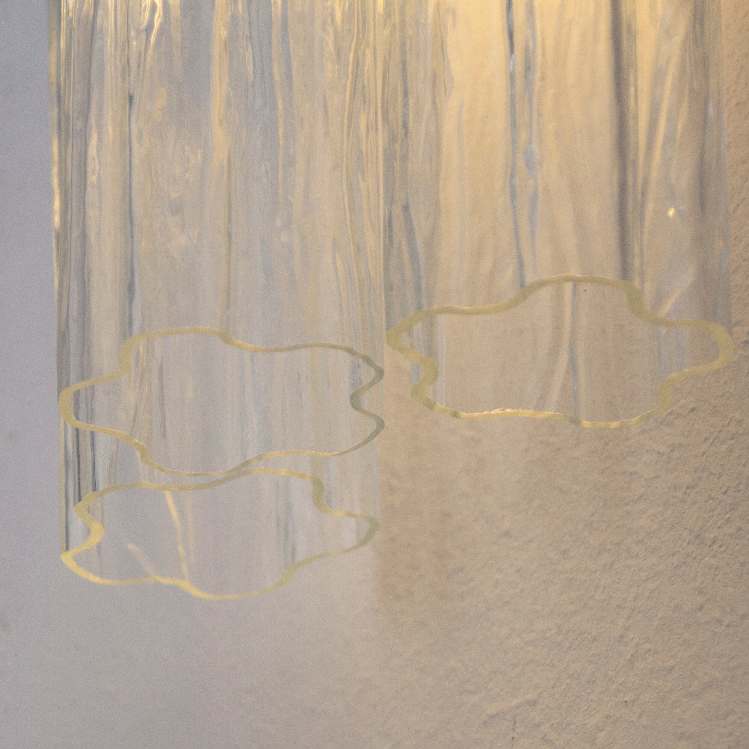 Transparent Murano glass wall lamp Made in Italy, vintage-style wall lamp with glass trunk - SoloCoseBelle