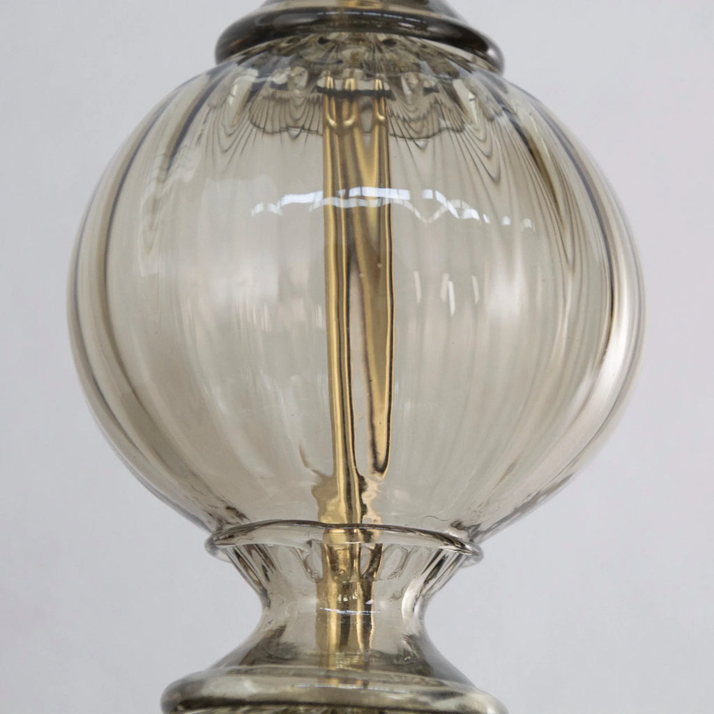 Set of 2 Elegant Murano glass table lamp gray color, Made in Italy - SoloCoseBelle