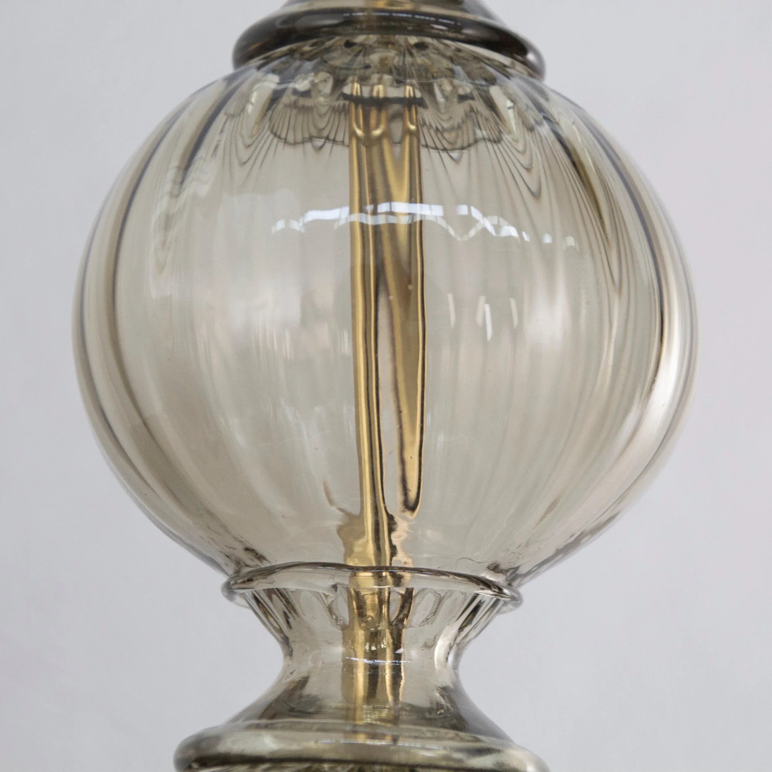 Set of 2 Elegant Murano glass table lamp gray color, Made in Italy - SoloCoseBelle