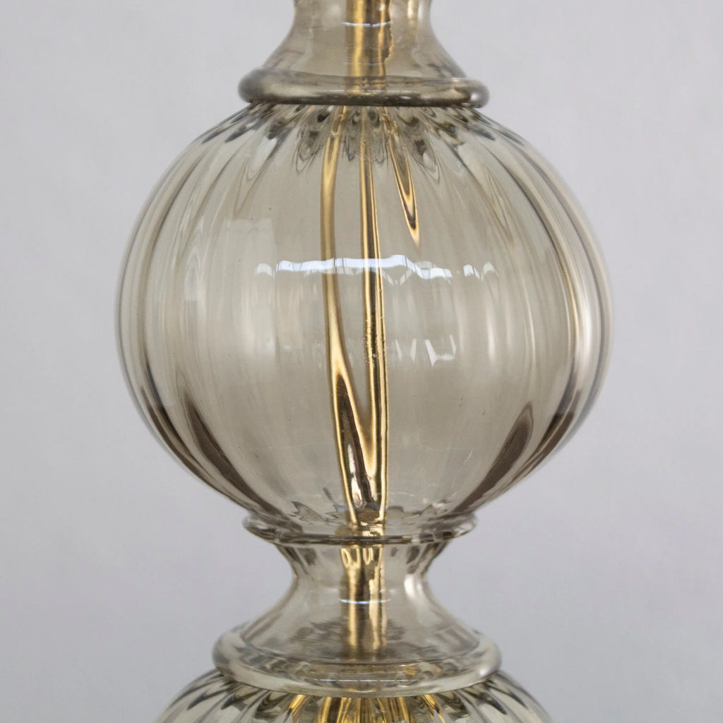 Set of 2 Elegant Murano glass table lamp gray color, Made in Italy - SoloCoseBelle