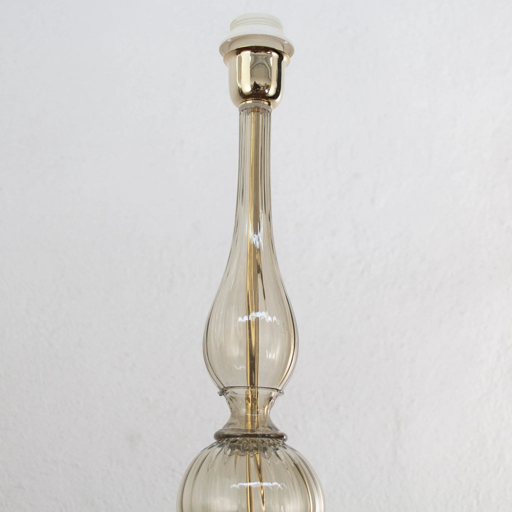 Set of 2 Elegant Murano glass table lamp gray color, Made in Italy - SoloCoseBelle