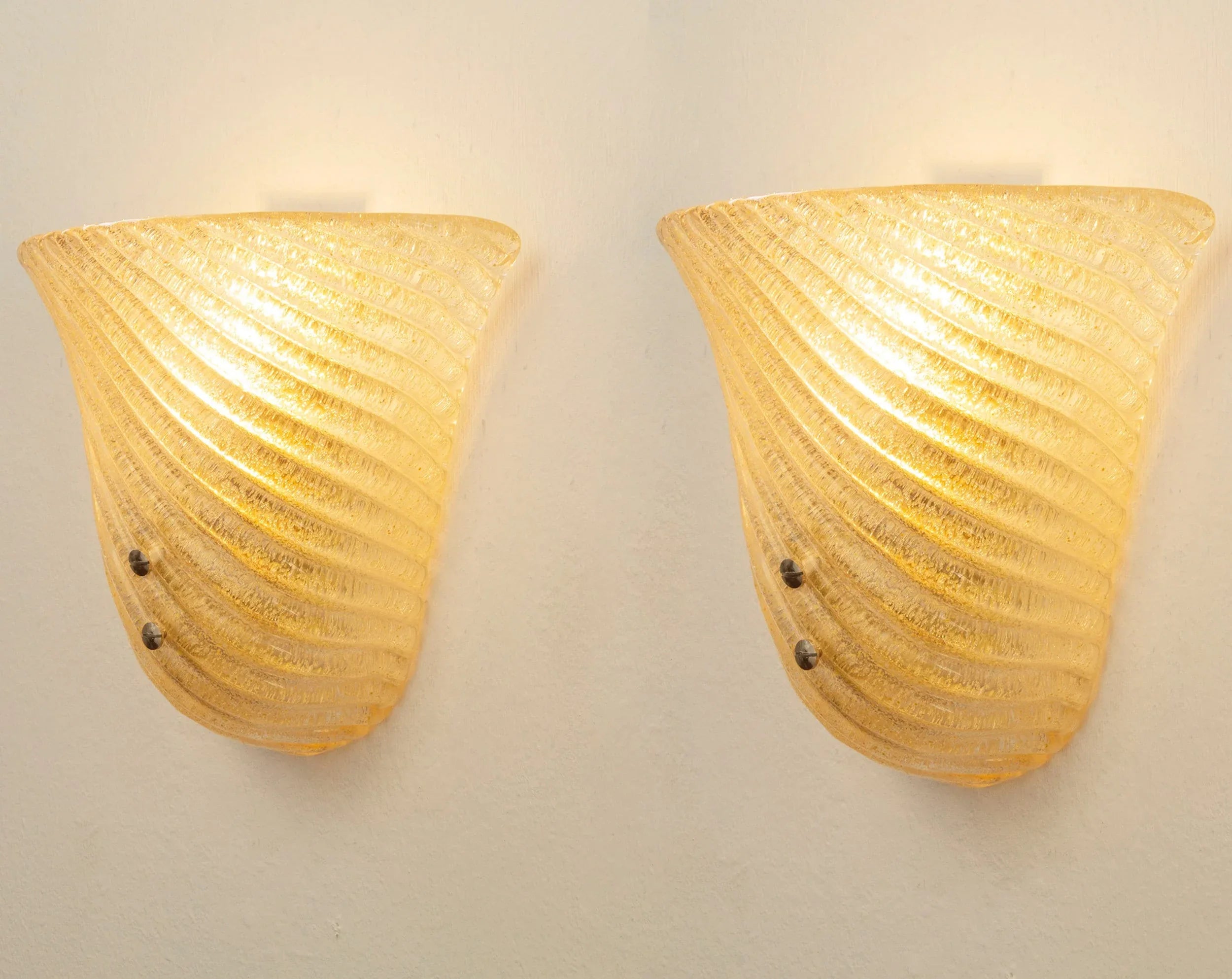 Set of 2 amber Murano glass wall lamps, wall lighting Made in Italy - SoloCoseBelle