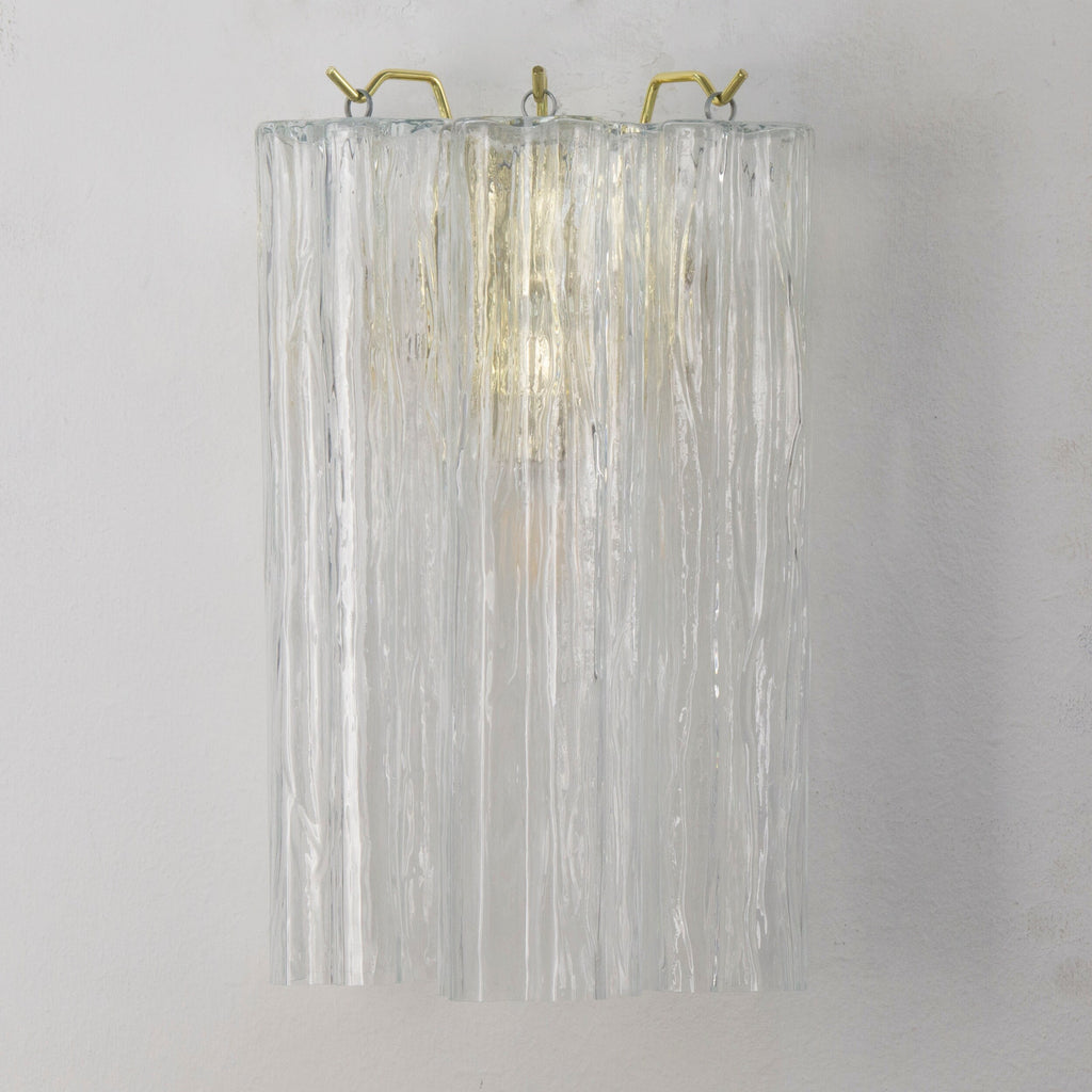 Transparent Murano glass wall lamp Made in Italy, vintage-style wall lamp with glass trunk - SoloCoseBelle