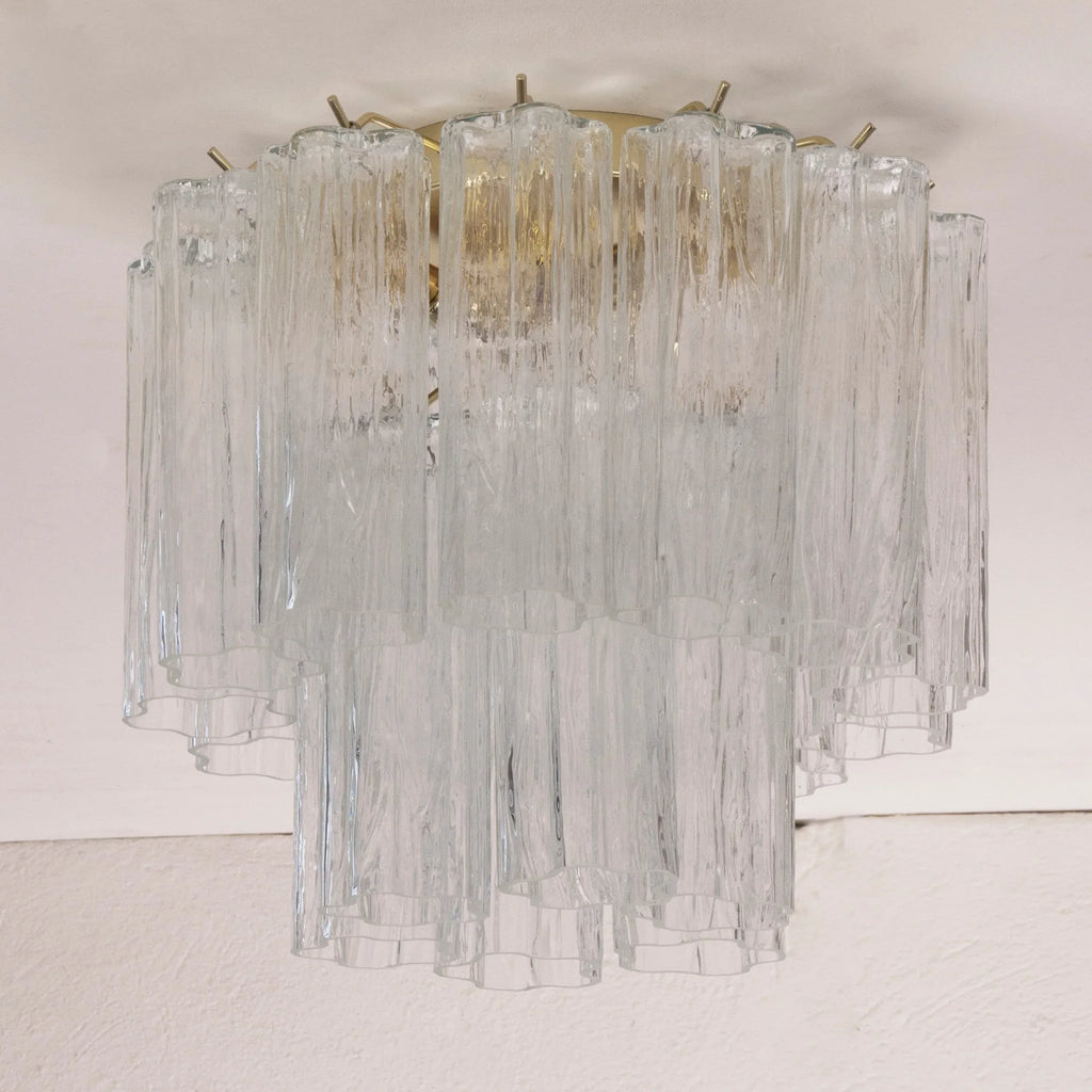 Murano Glass Clear Tronchi Ceiling Lamp, Chandelier 35cm diameter - SoloCoseBelle