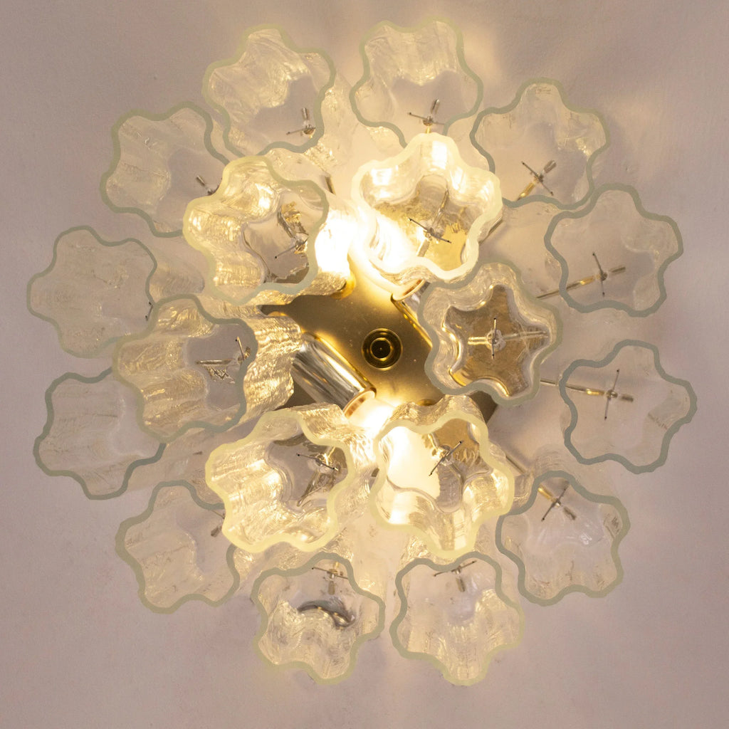 Murano Glass Clear Tronchi Ceiling Lamp, Chandelier 35cm diameter - SoloCoseBelle