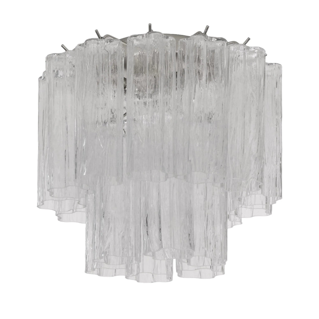 Murano Glass Clear Tronchi Ceiling Lamp, Chandelier 35cm diameter - SoloCoseBelle