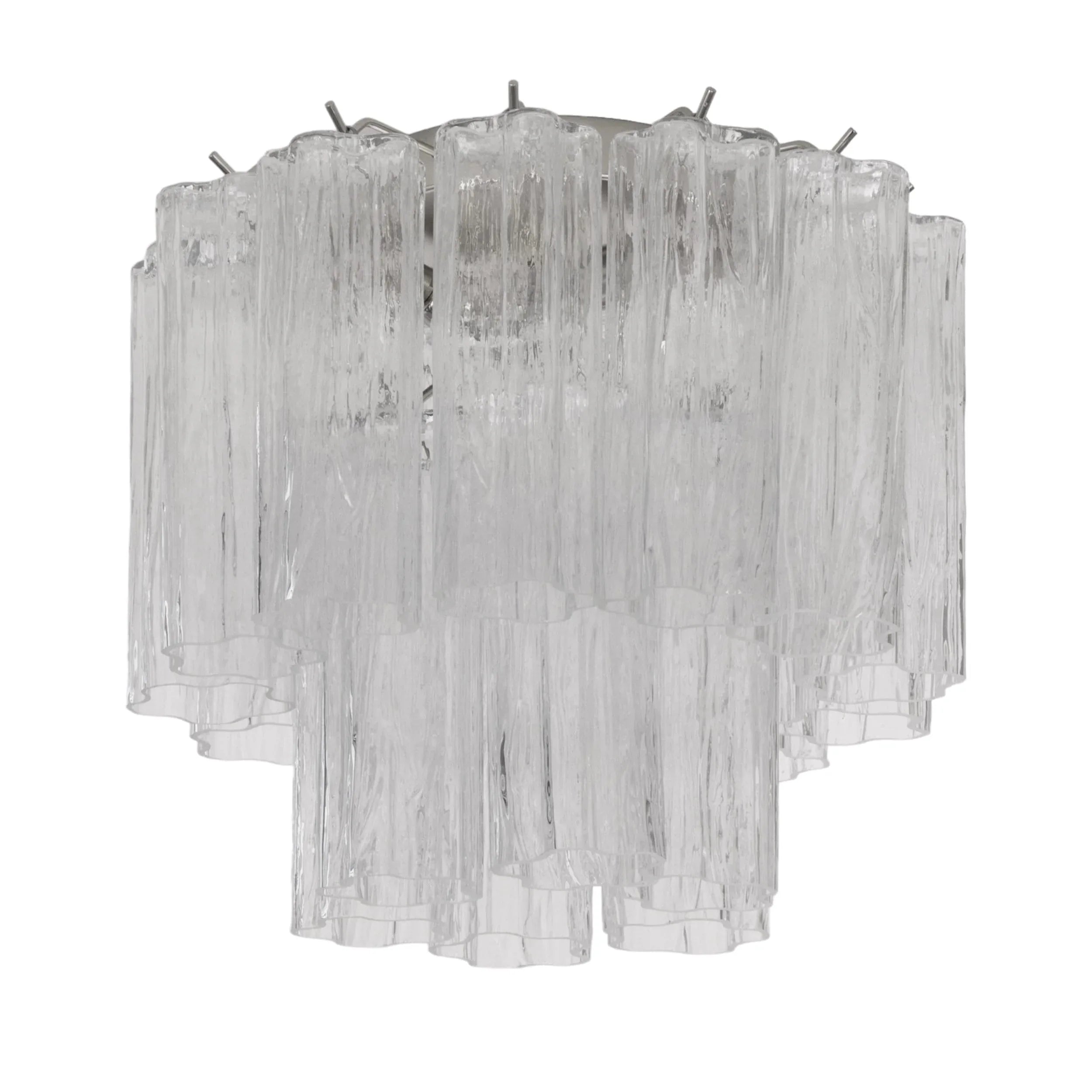 Murano Glass Clear Tronchi Ceiling Lamp, Chandelier 35cm diameter - SoloCoseBelle