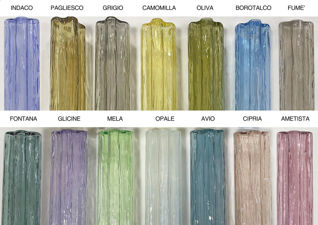 Murano Glass Chandelier, Italian Tronchi Design, Clear Glass - SoloCoseBelle