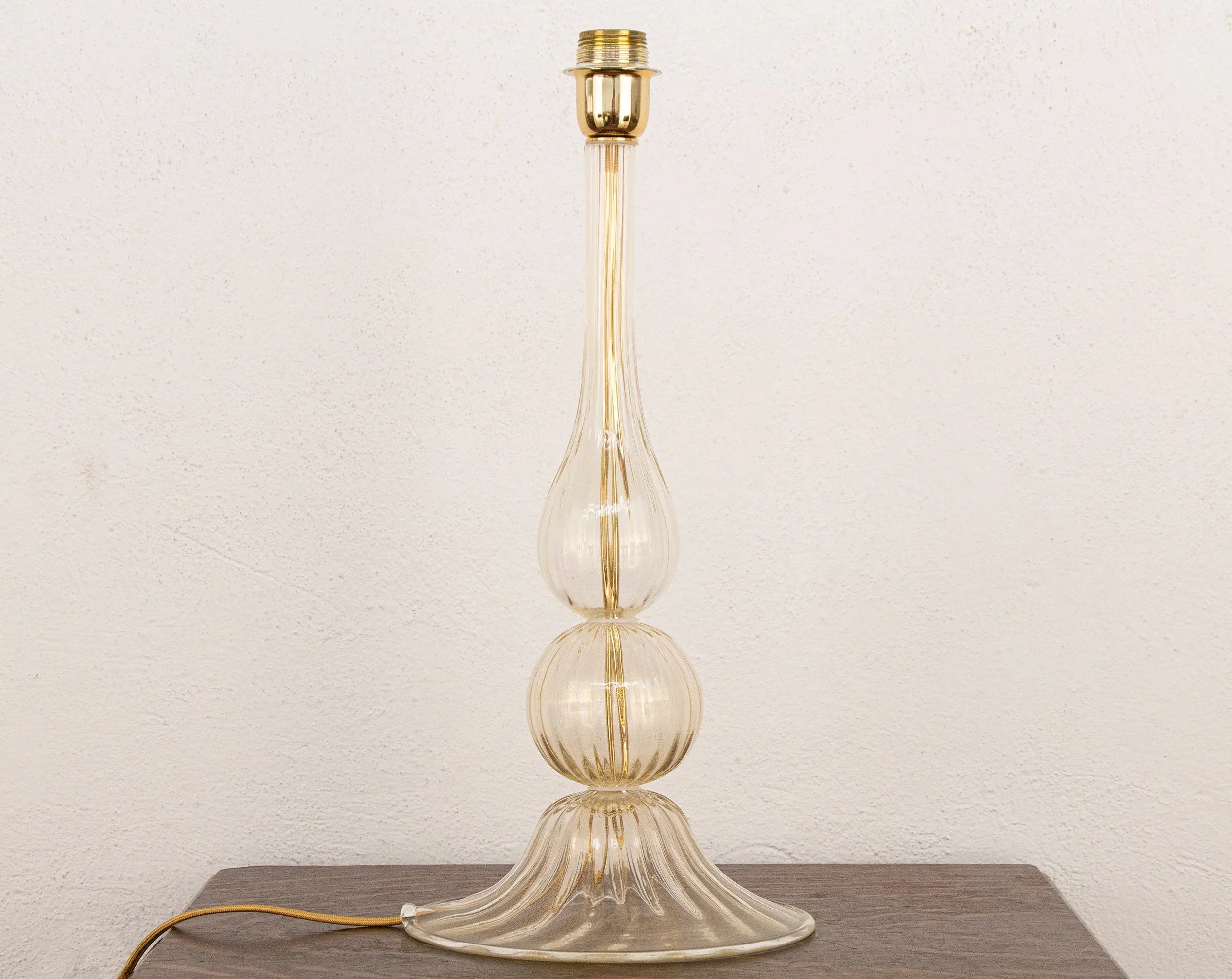 Set of Murano glass table lamp with gold leaf, Made in Italy - SoloCoseBelle