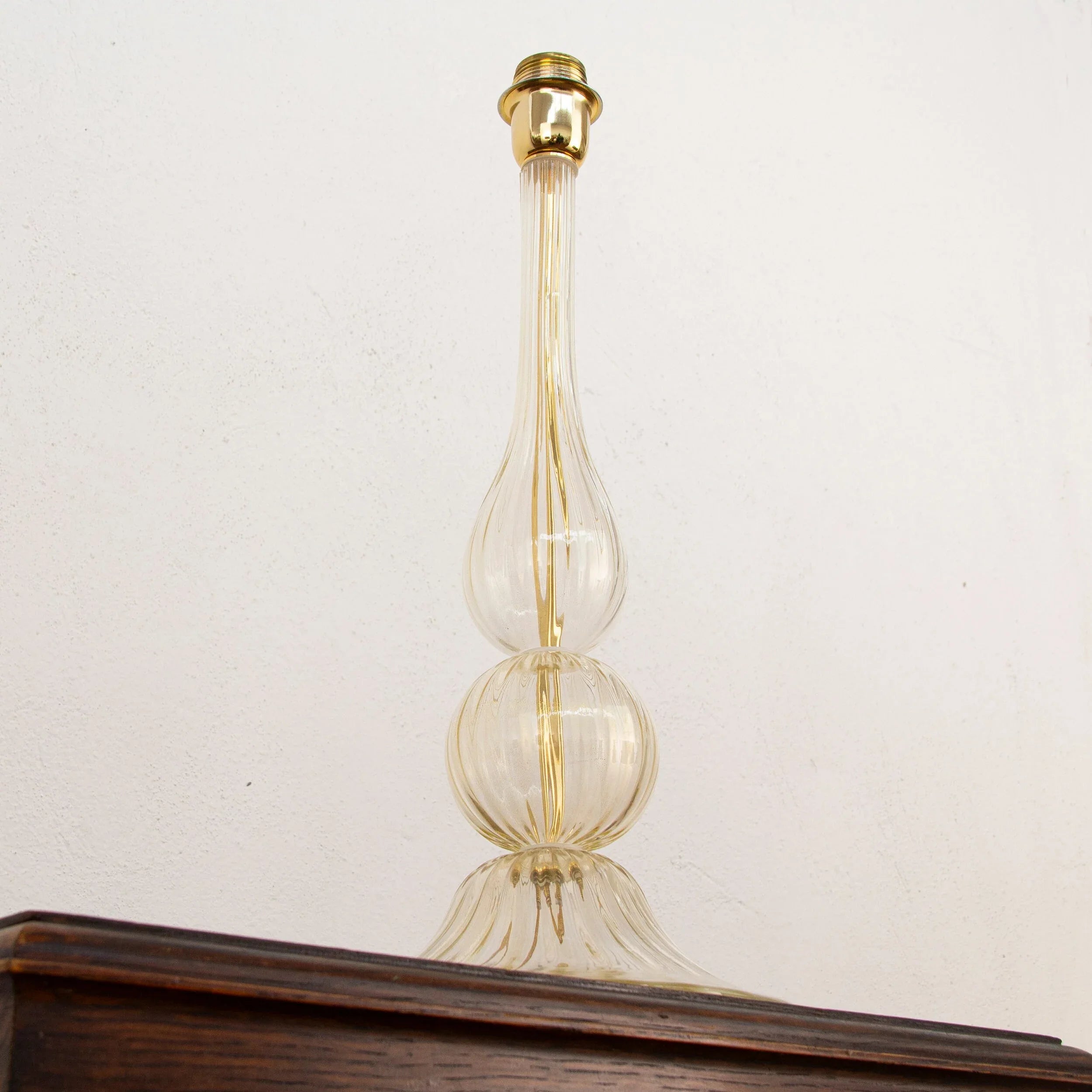 Set of Murano glass table lamp with gold leaf, Made in Italy - SoloCoseBelle