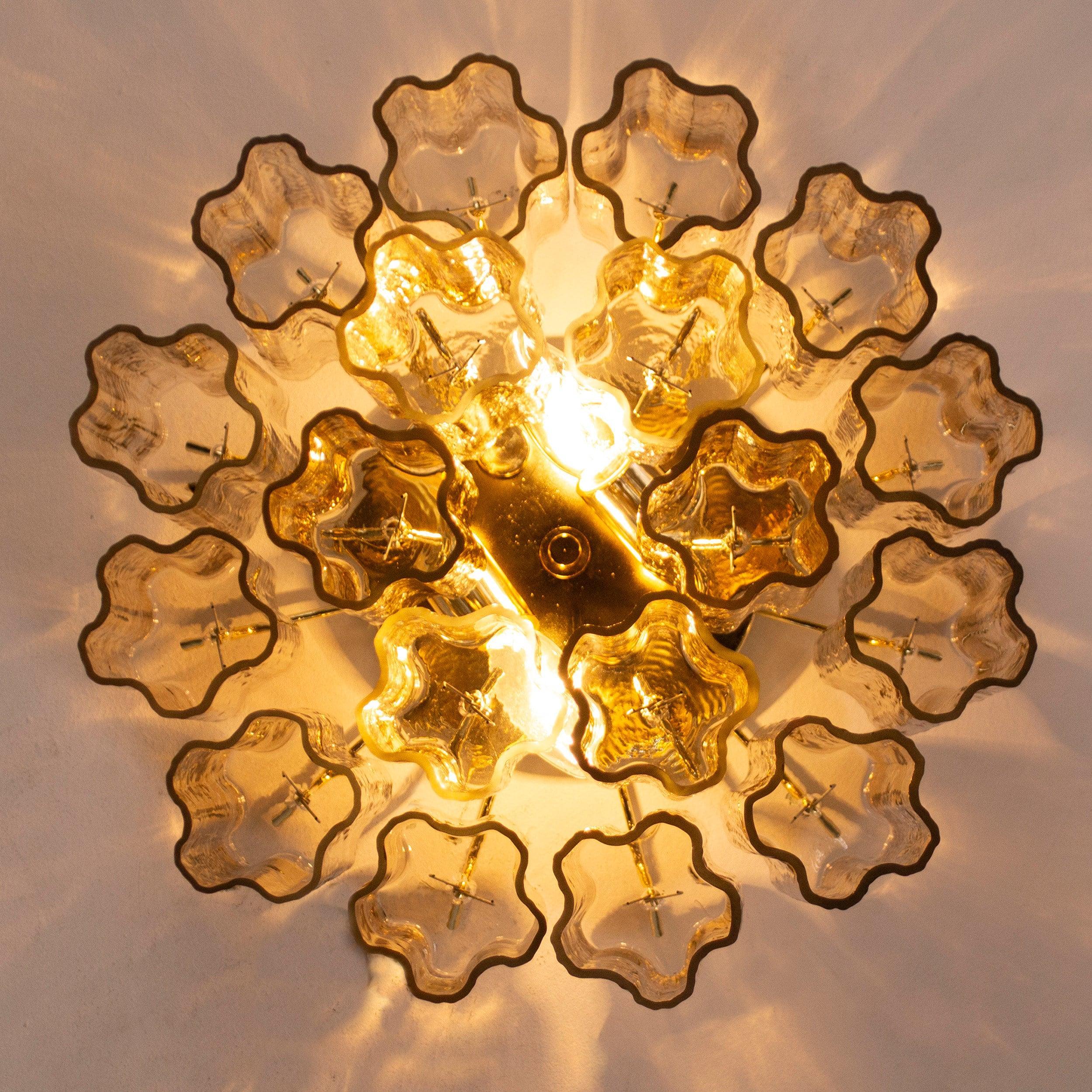 Ceiling lamp with Murano glass Tronchi, chandelier diameter 35 cm - SoloCoseBelle