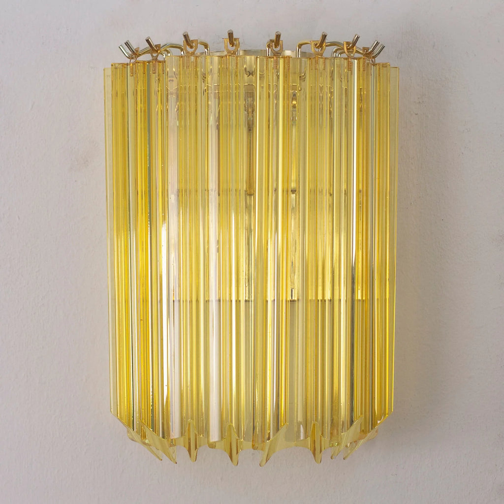 Set of 2 Ginger color quadriedri Murano Glass Wall Sconces - SoloCoseBelle