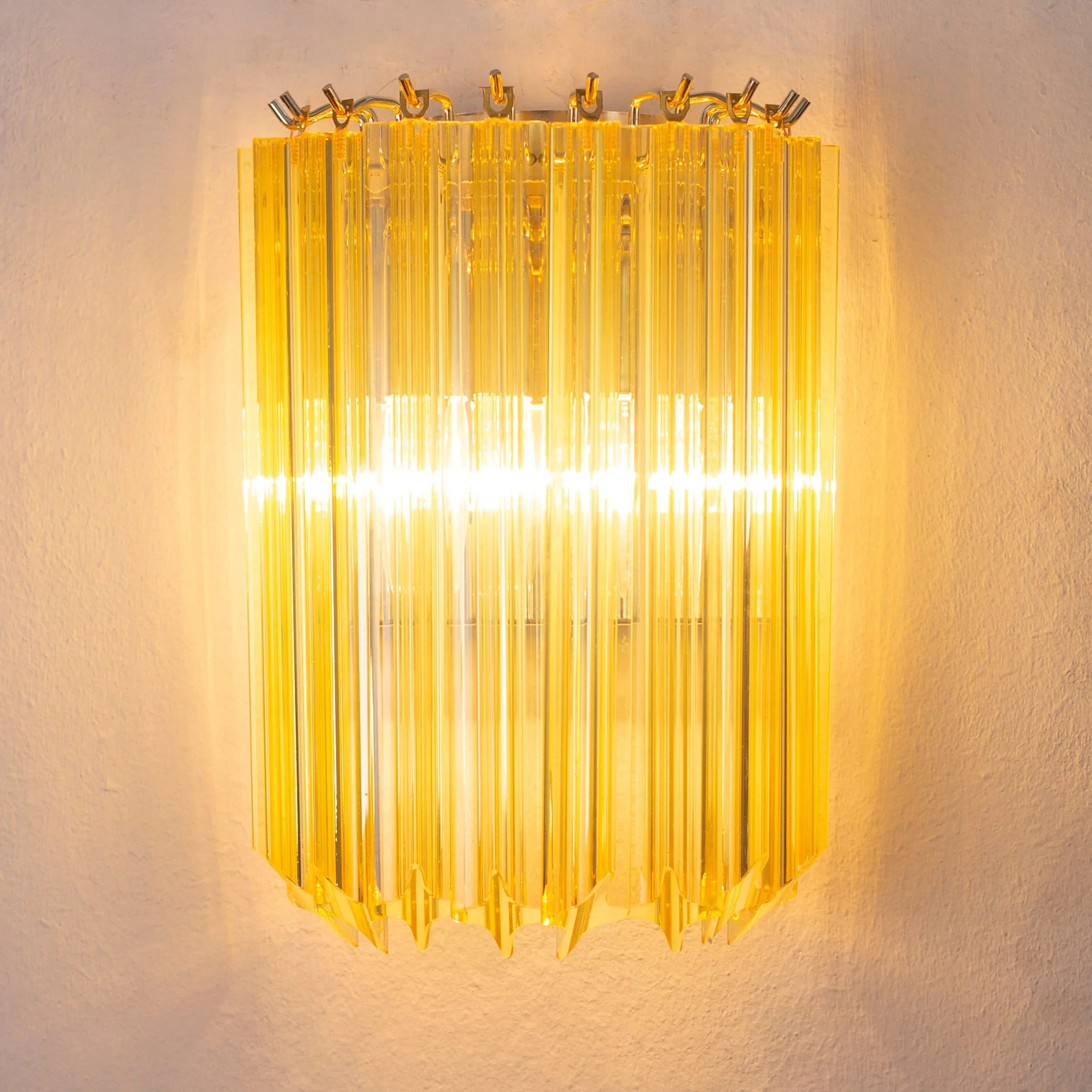 Set of 2 Ginger color quadriedri Murano Glass Wall Sconces - SoloCoseBelle