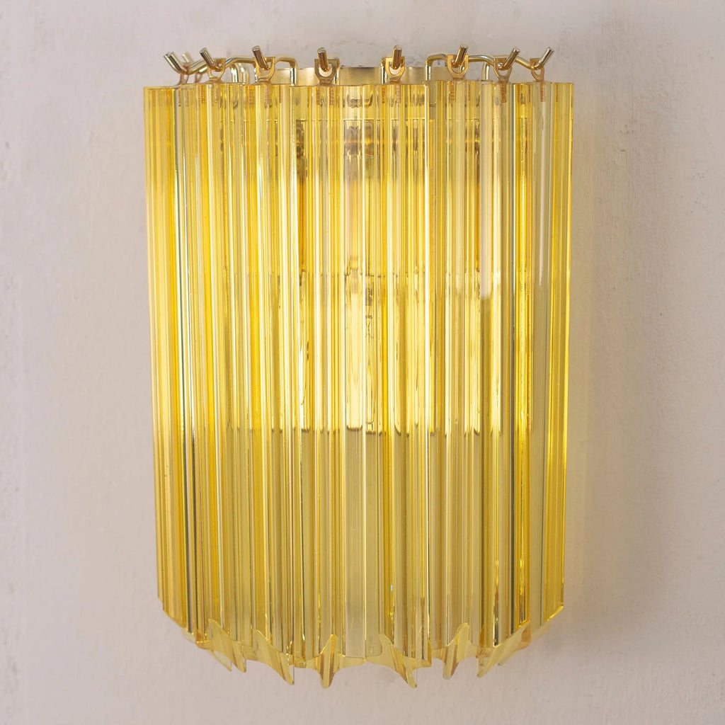 Set of 2 Ginger color quadriedri Murano Glass Wall Sconces - SoloCoseBelle