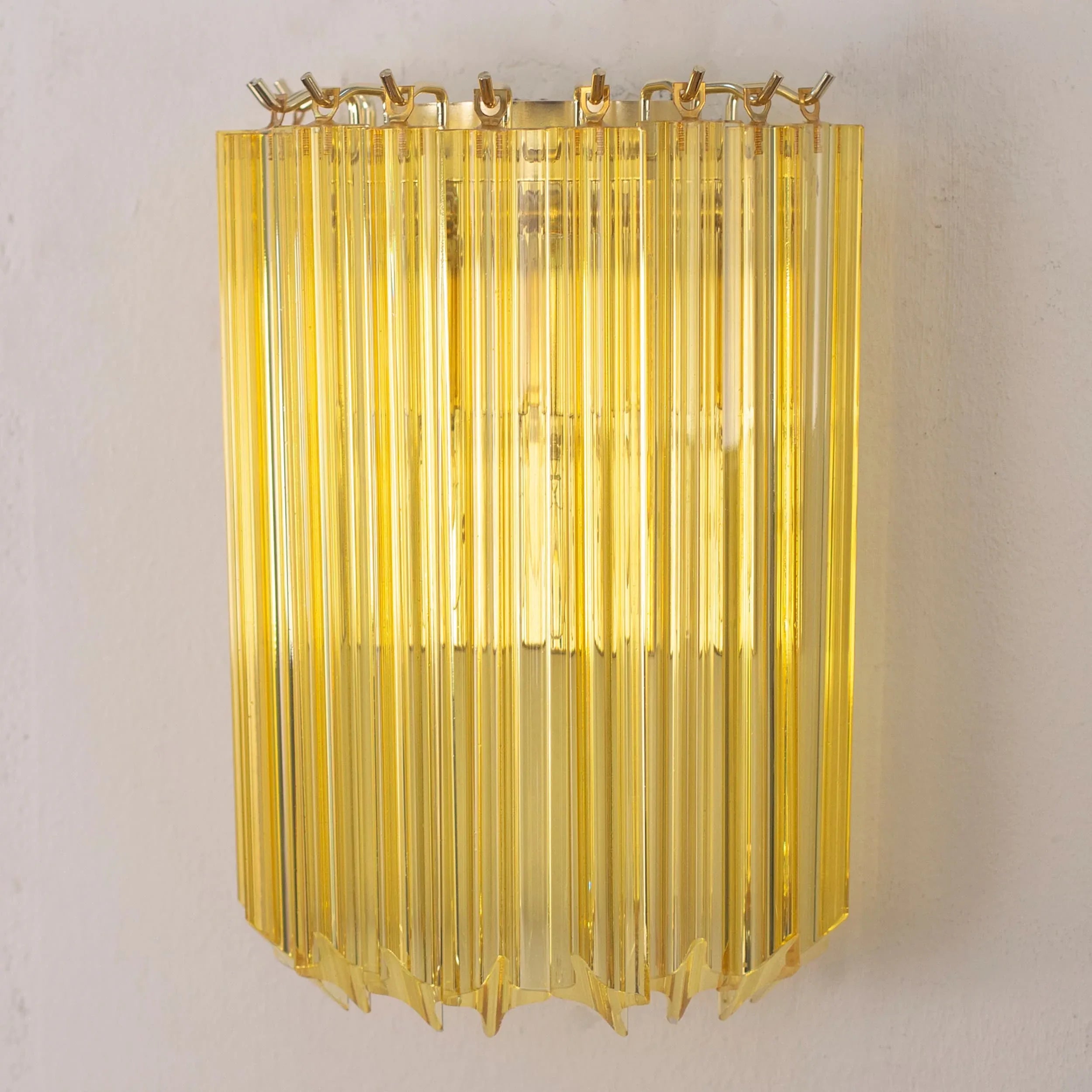 Set of 2 Ginger color quadriedri Murano Glass Wall Sconces - SoloCoseBelle
