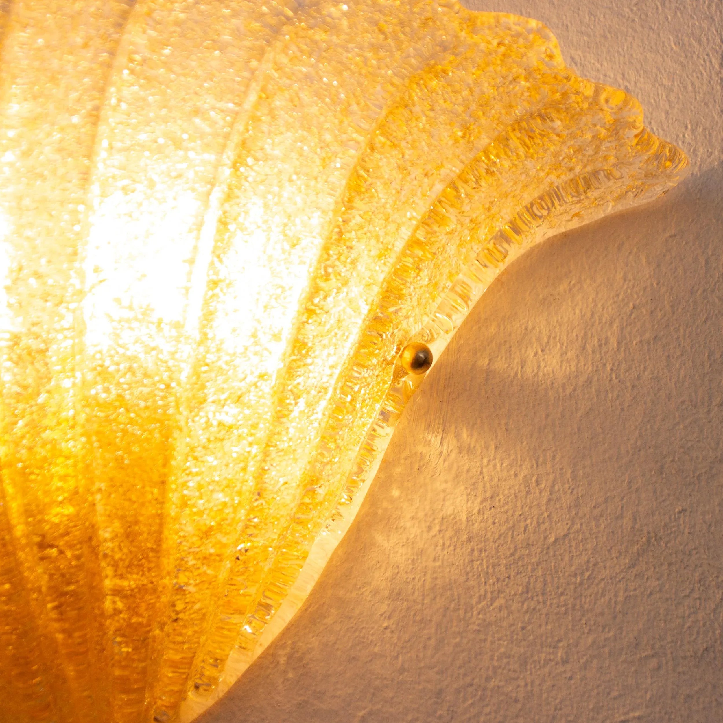 Pair of Elegant Amber Murano glass wall sconce hand with grit - SoloCoseBelle